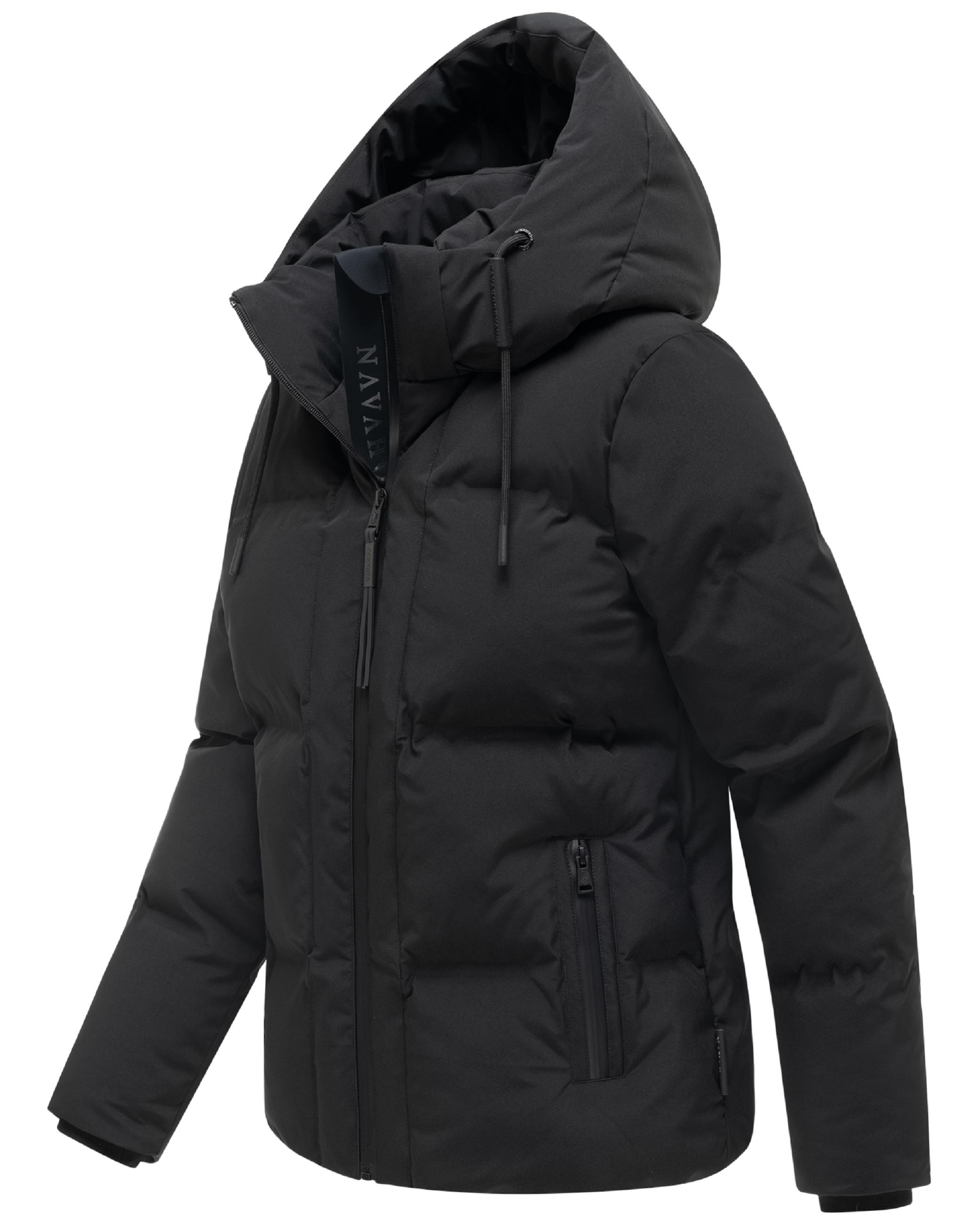 Warme Steppjacke mit verstellbarer Kapuze "Wolkentanz XIV" Black