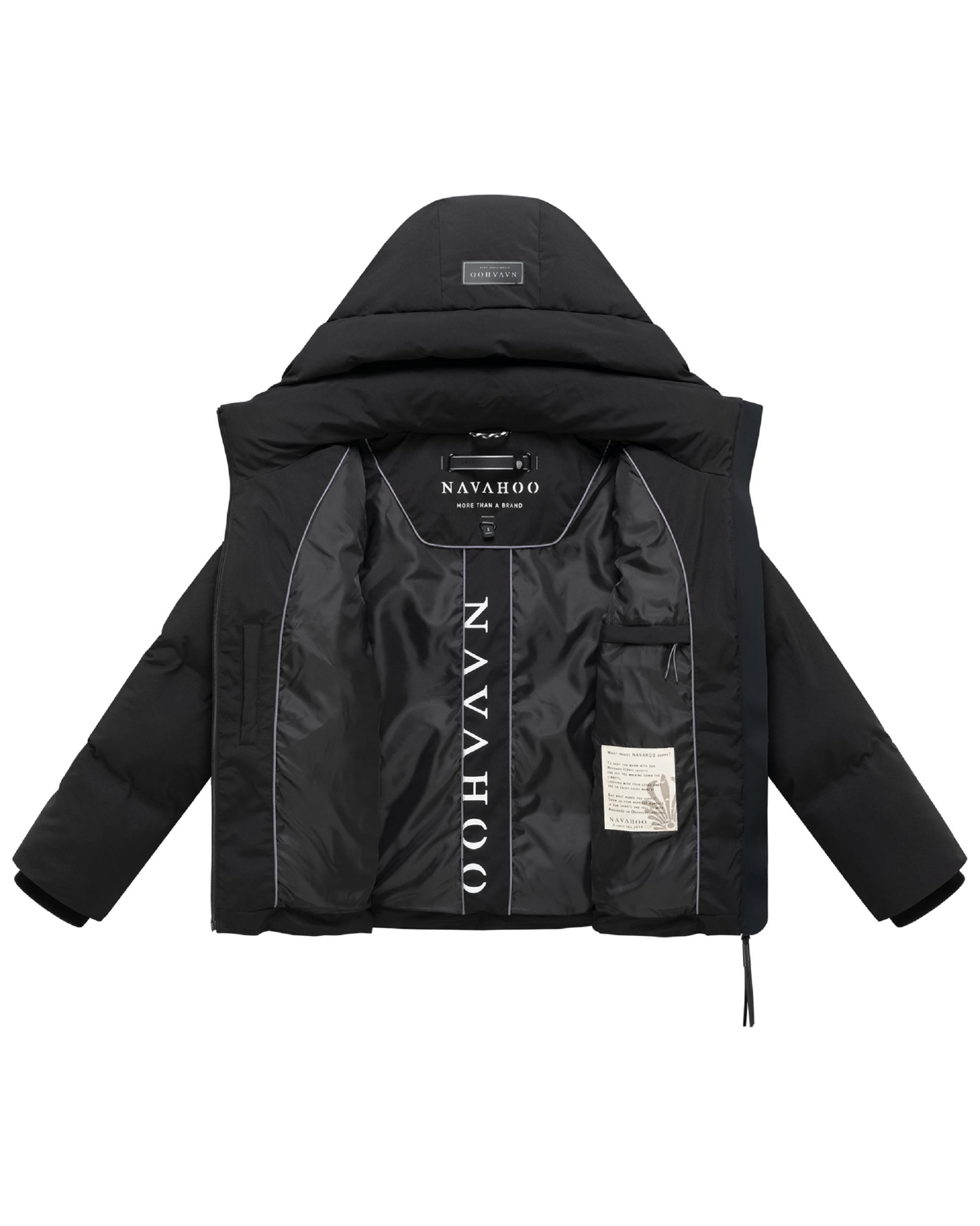 Warme Steppjacke mit verstellbarer Kapuze "Wolkentanz XIV" Black