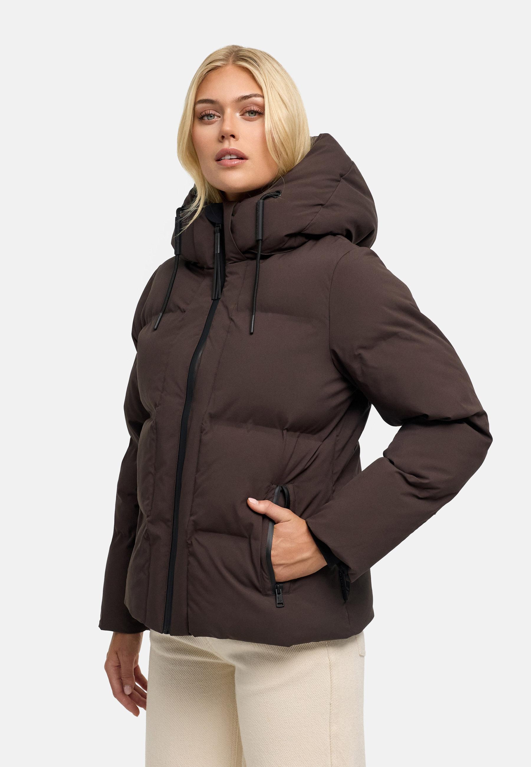 Warme Steppjacke mit verstellbarer Kapuze "Wolkentanz XIV" Choco