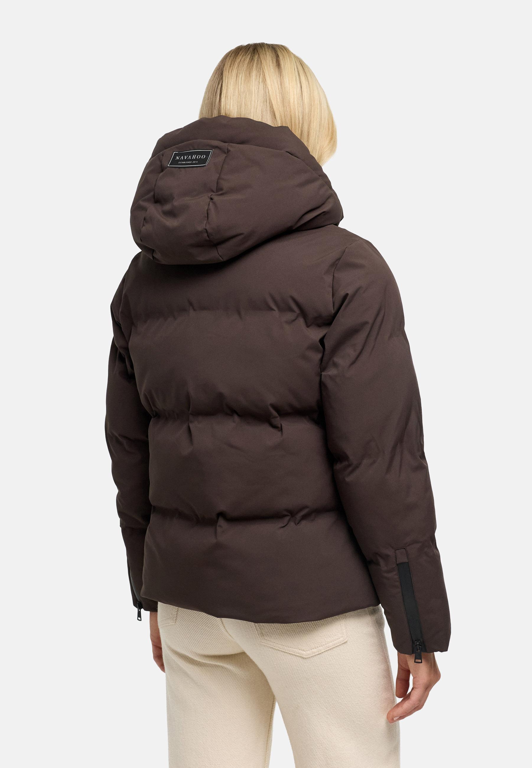 Warme Steppjacke mit verstellbarer Kapuze "Wolkentanz XIV" Choco