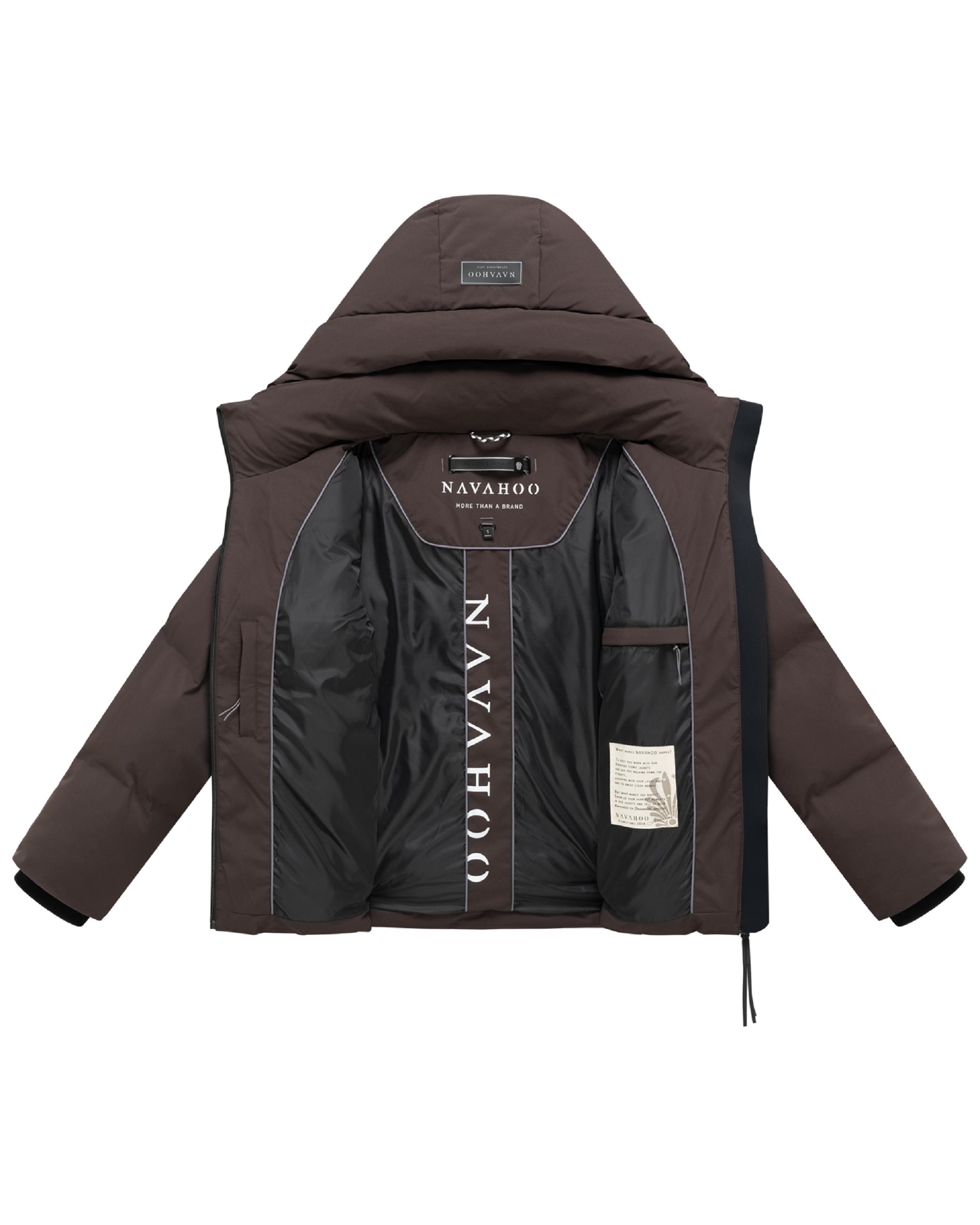 Warme Steppjacke mit verstellbarer Kapuze "Wolkentanz XIV" Choco