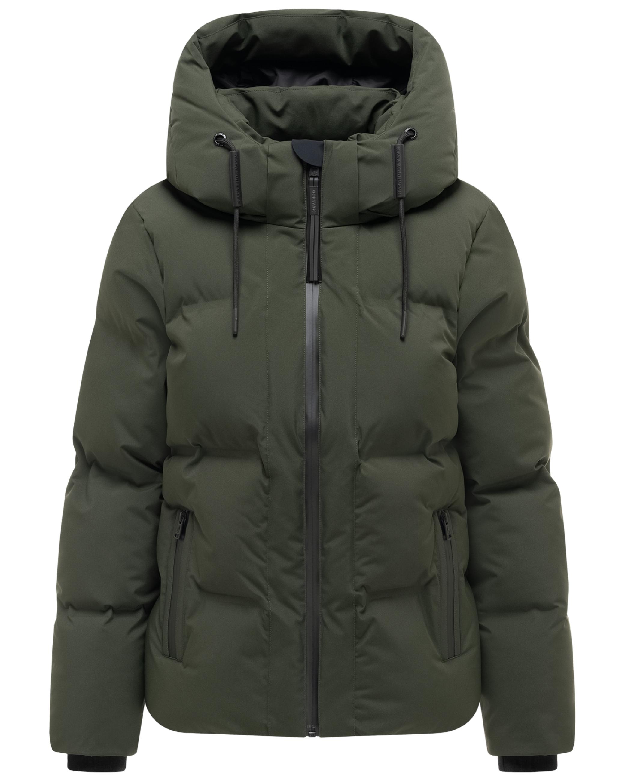 Warme Steppjacke mit verstellbarer Kapuze "Wolkentanz XIV" Dark Olive