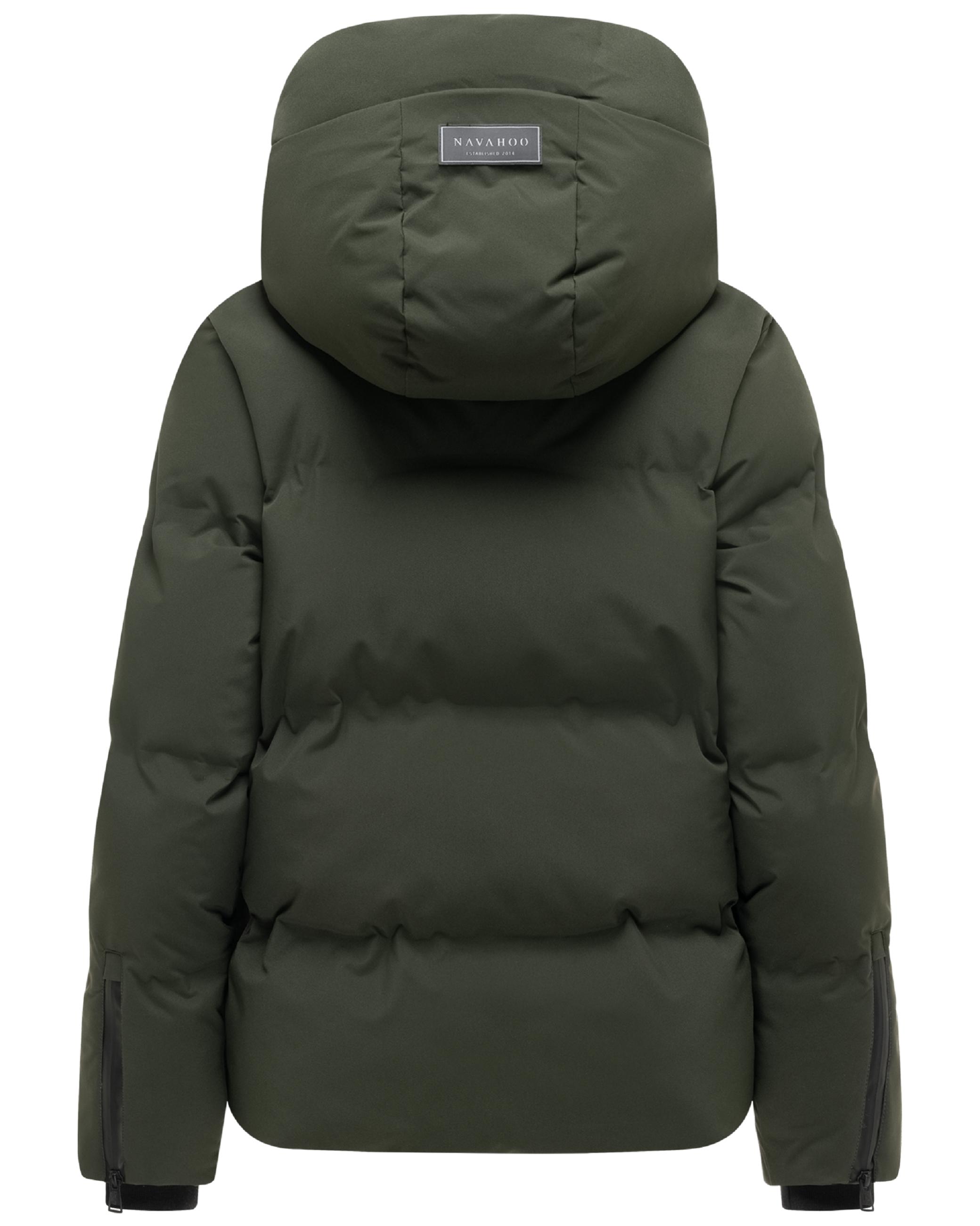 Warme Steppjacke mit verstellbarer Kapuze "Wolkentanz XIV" Dark Olive