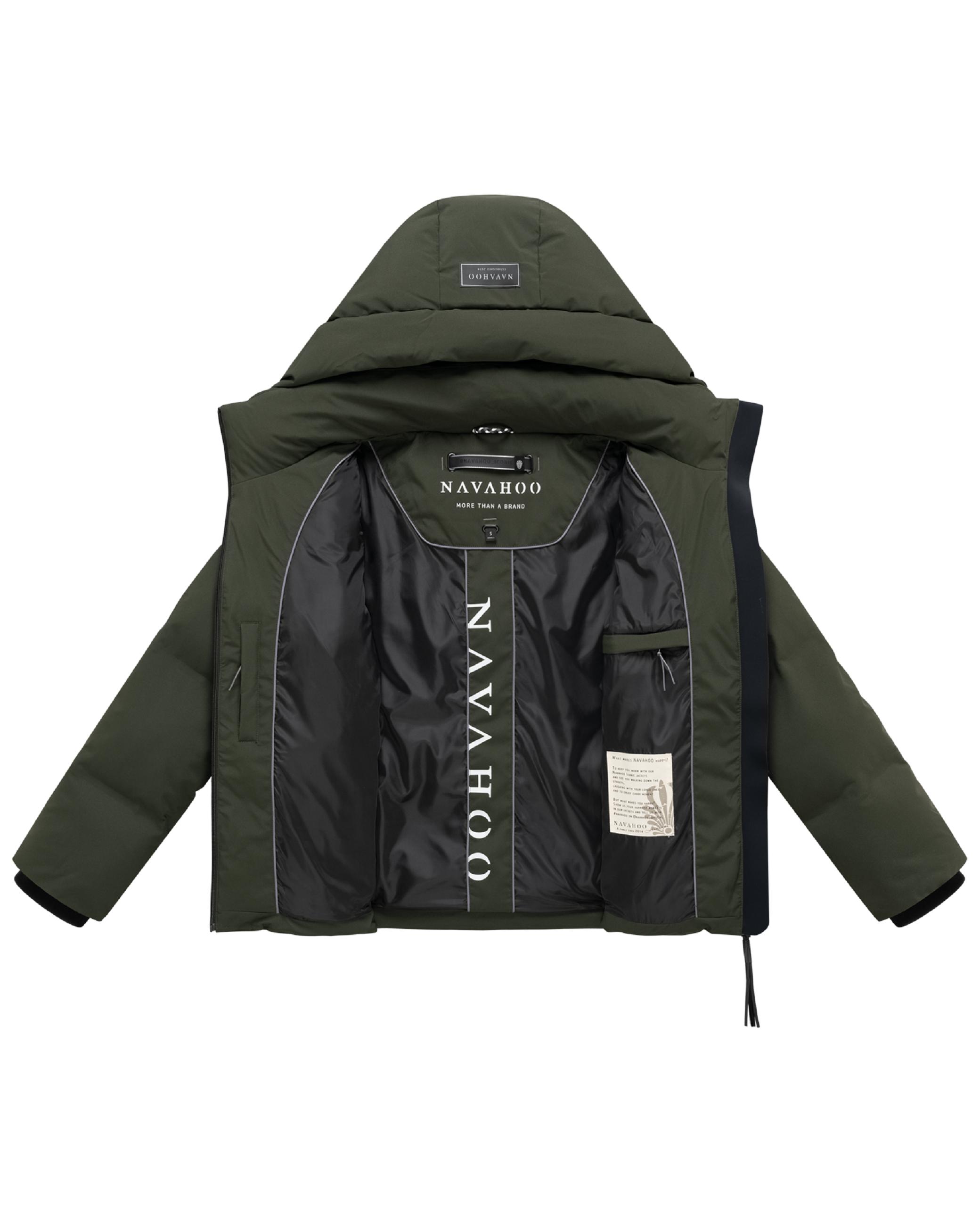 Warme Steppjacke mit verstellbarer Kapuze "Wolkentanz XIV" Dark Olive