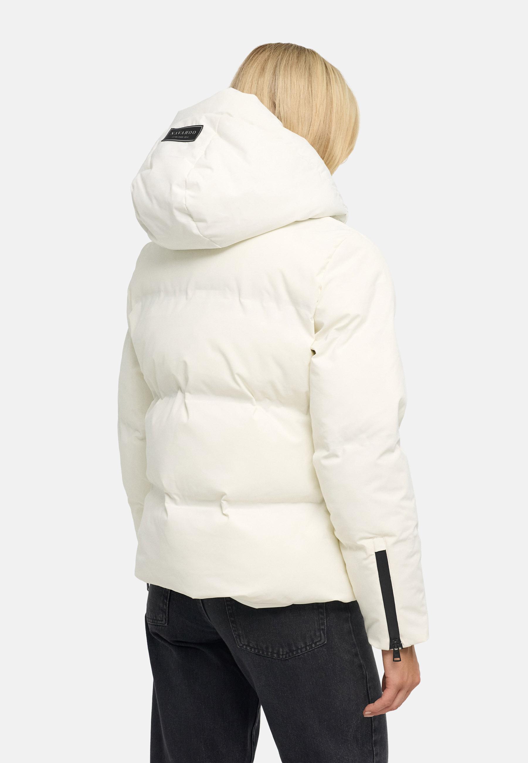 Warme Steppjacke mit verstellbarer Kapuze "Wolkentanz XIV" Off White