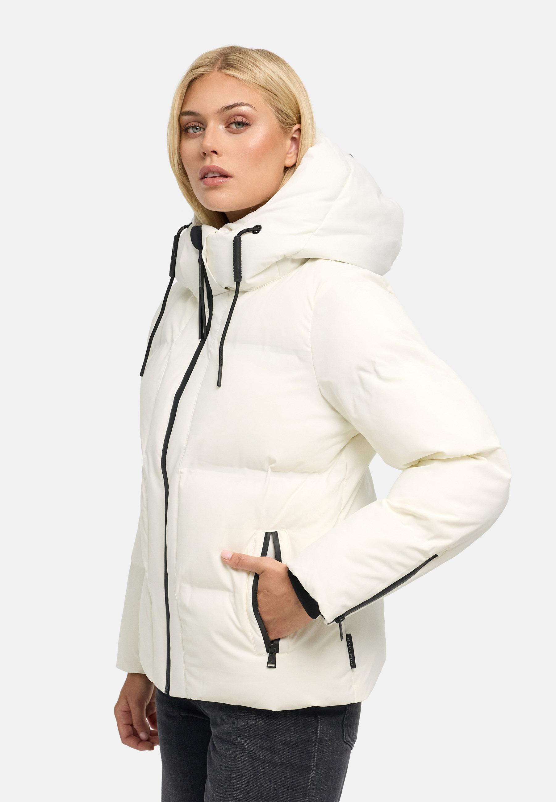 Warme Steppjacke mit verstellbarer Kapuze "Wolkentanz XIV" Off White