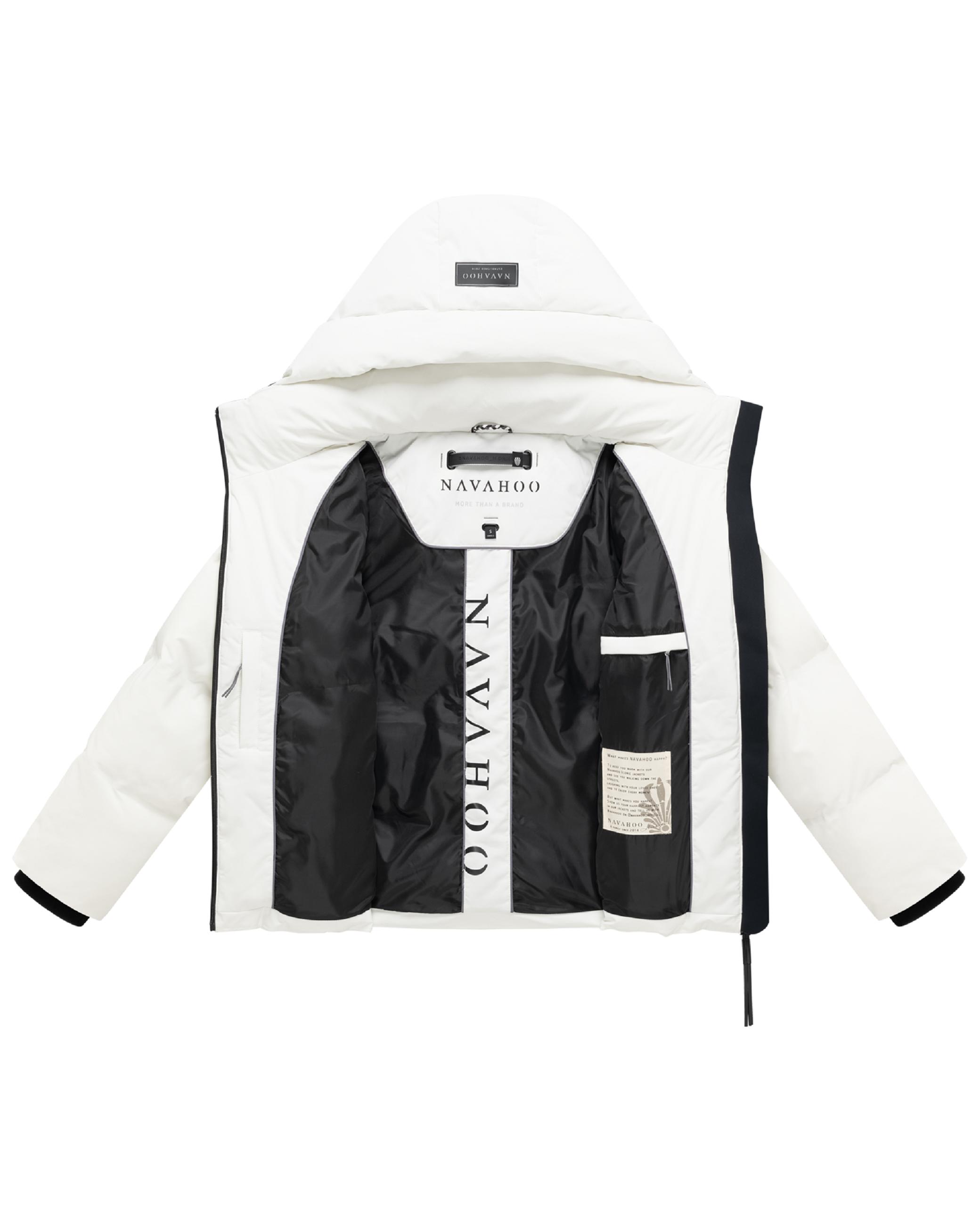 Warme Steppjacke mit verstellbarer Kapuze "Wolkentanz XIV" Off White