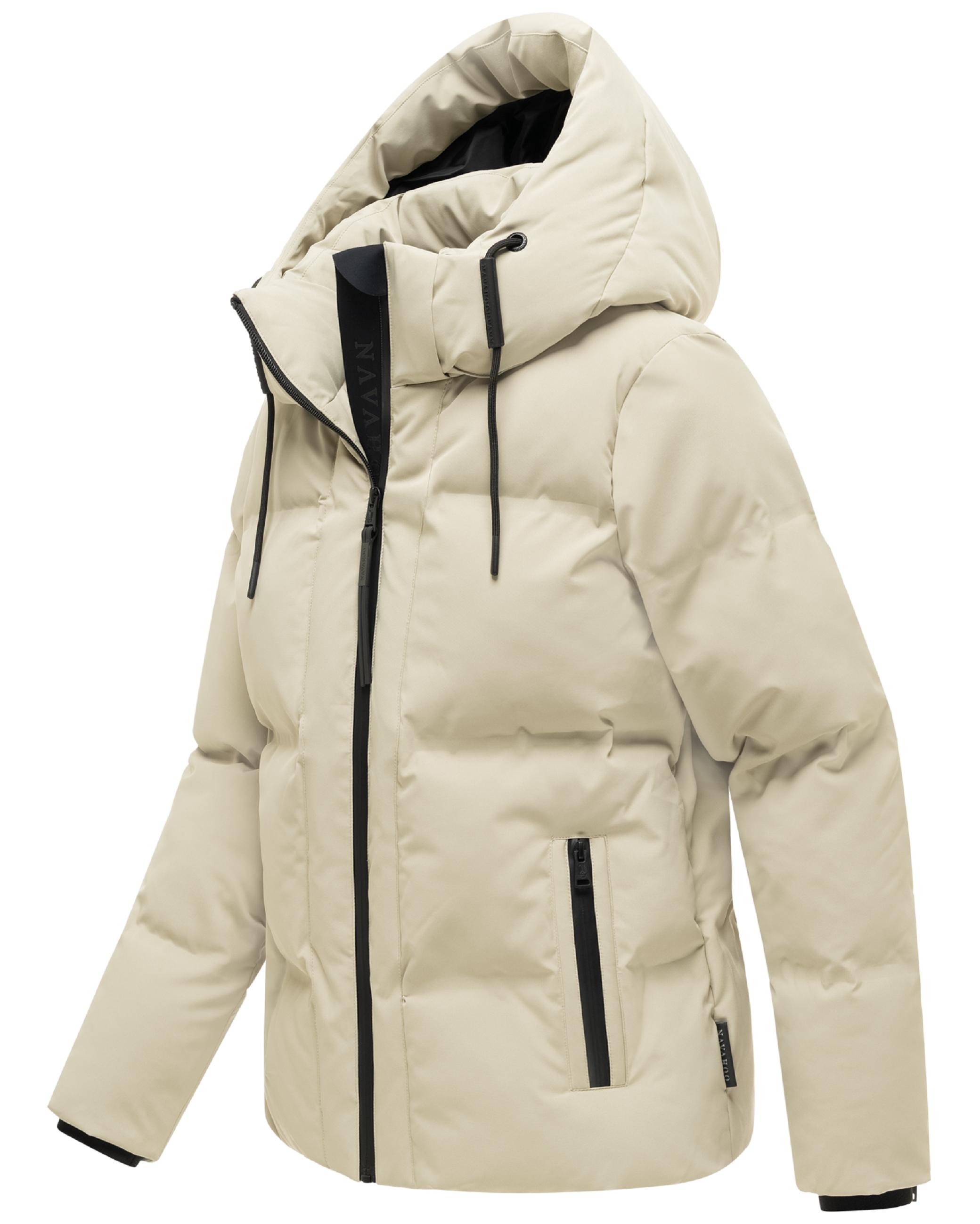 Warme Steppjacke mit verstellbarer Kapuze "Wolkentanz XIV" Pebble Grey