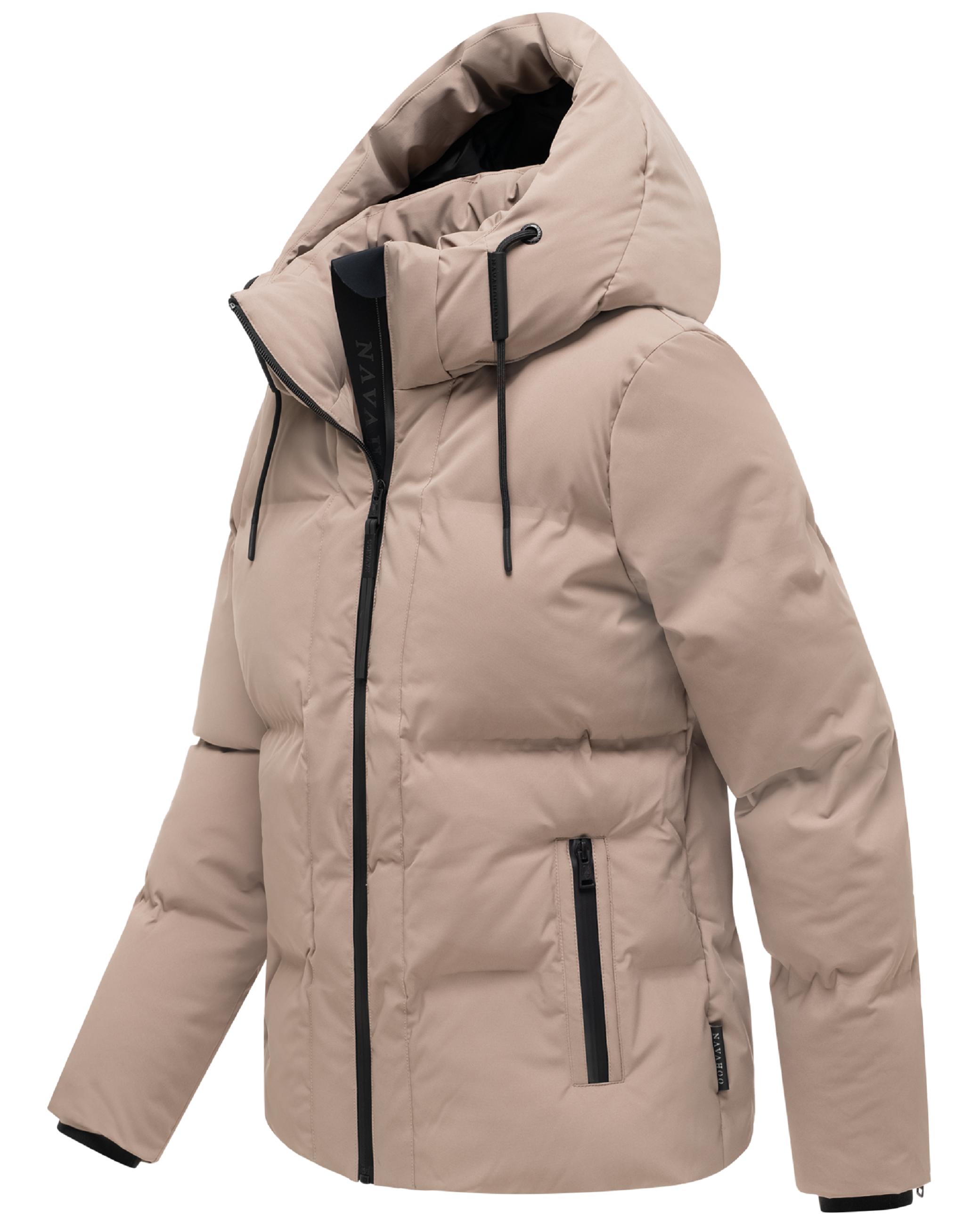 Warme Steppjacke mit verstellbarer Kapuze "Wolkentanz XIV" Taupe Grey