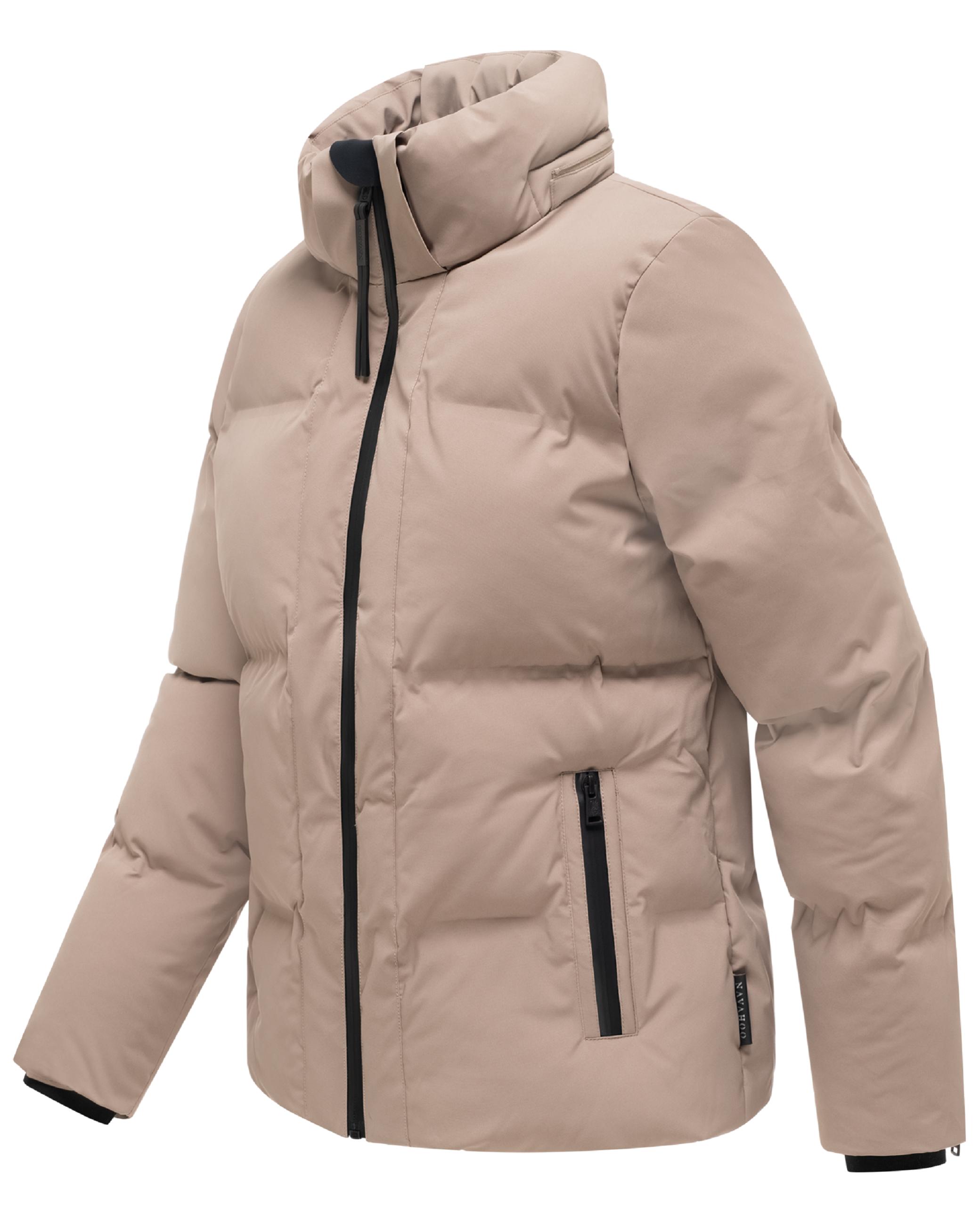 Warme Steppjacke mit verstellbarer Kapuze "Wolkentanz XIV" Taupe Grey