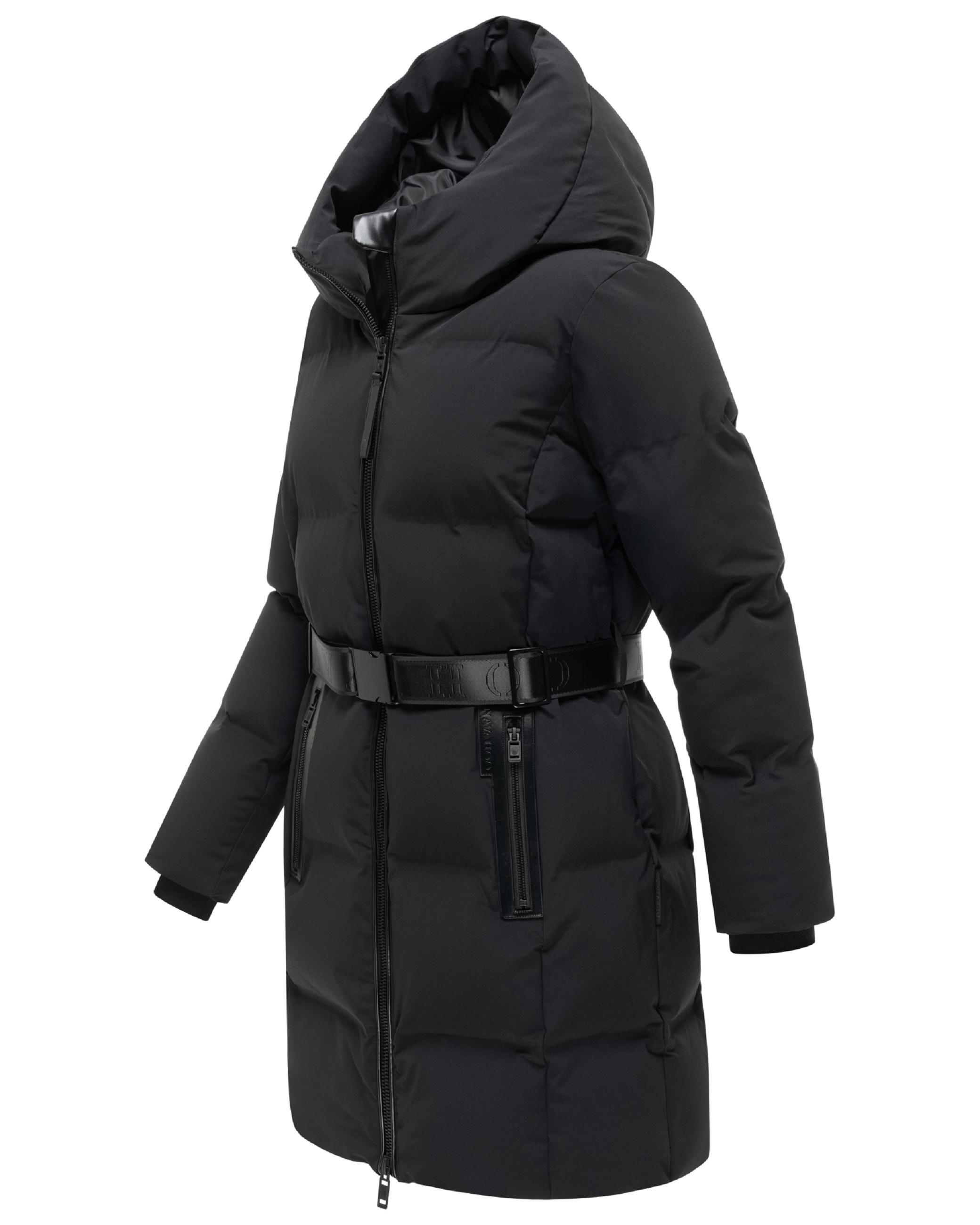 Steppmantel mit Taillengürtel "Wolkenwichtel 14" Black