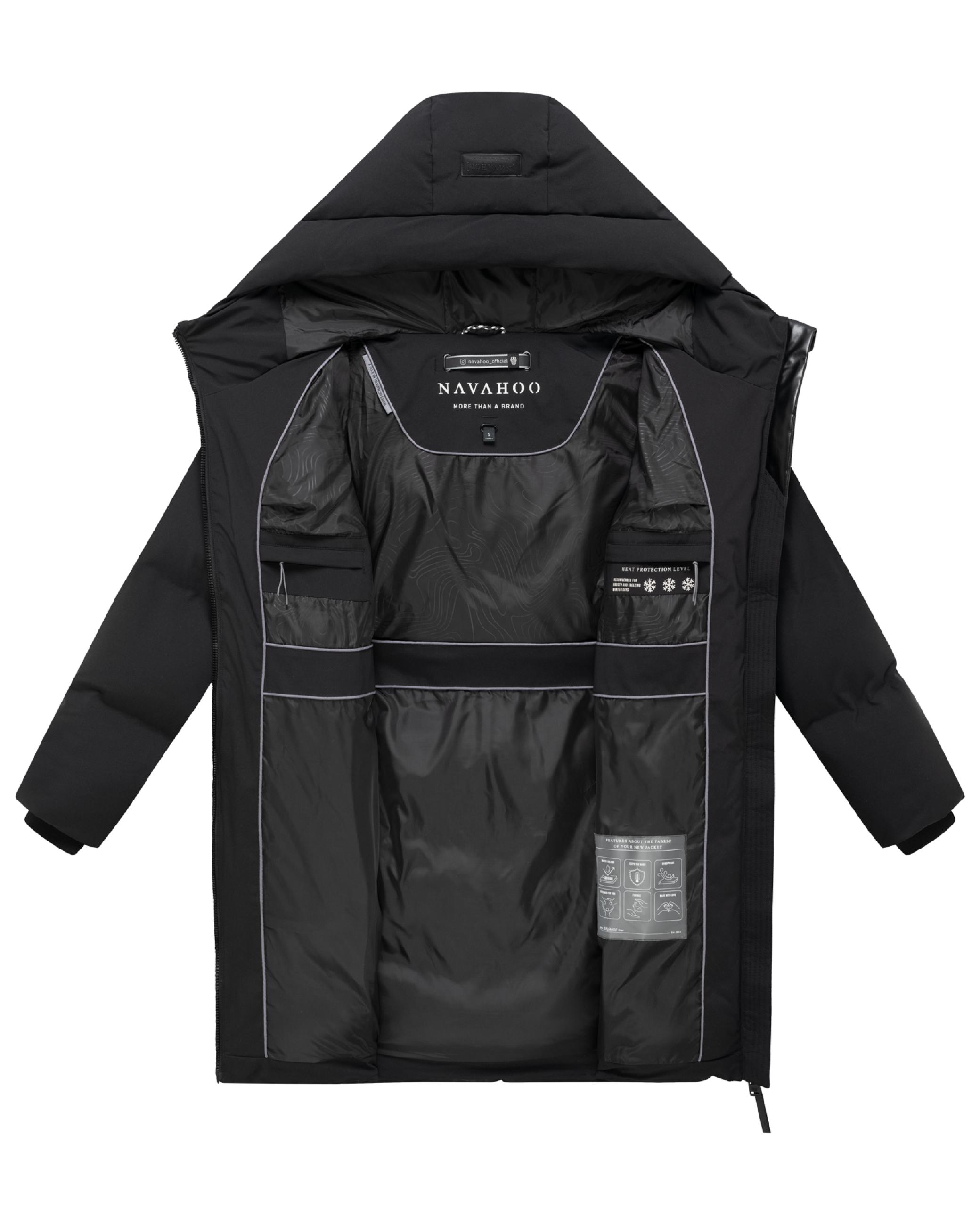 Steppmantel mit Taillengürtel "Wolkenwichtel 14" Black