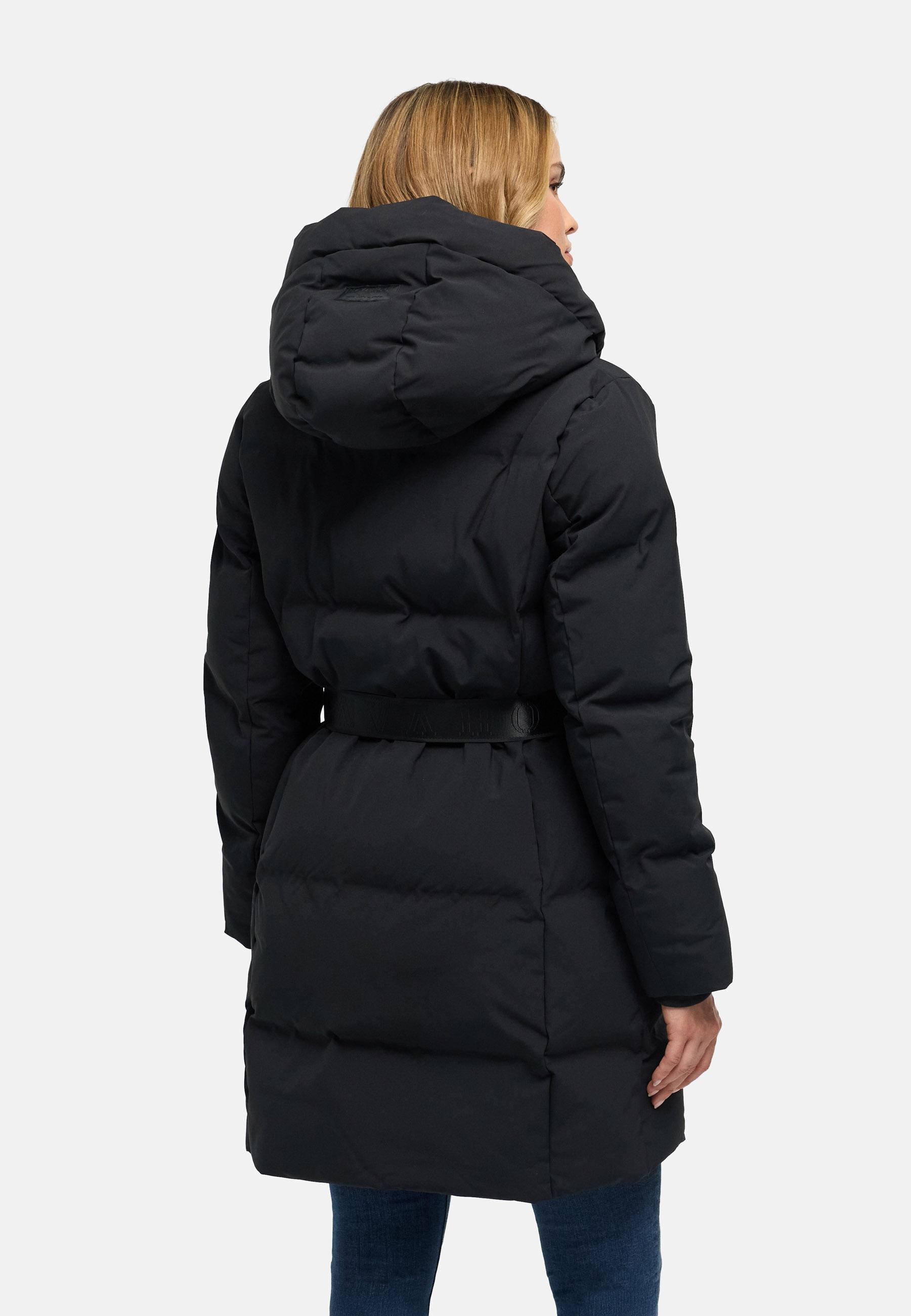 Steppmantel mit Taillengürtel "Wolkenwichtel 14" Black