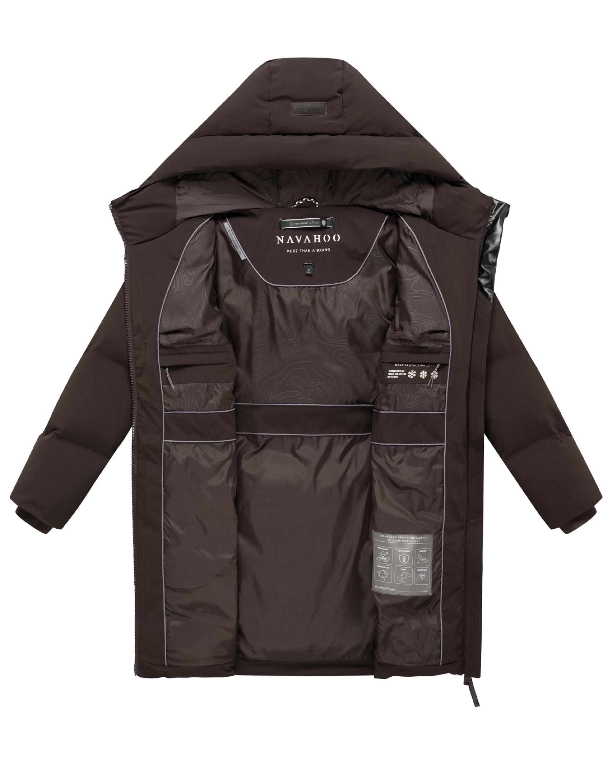 Steppmantel mit Taillengürtel "Wolkenwichtel 14" Choco