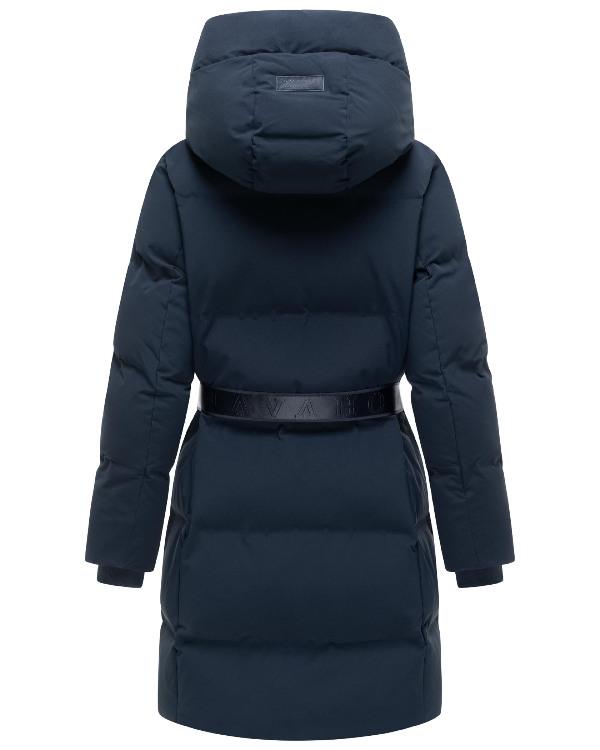 Steppmantel mit Taillengürtel "Wolkenwichtel 14" Navy