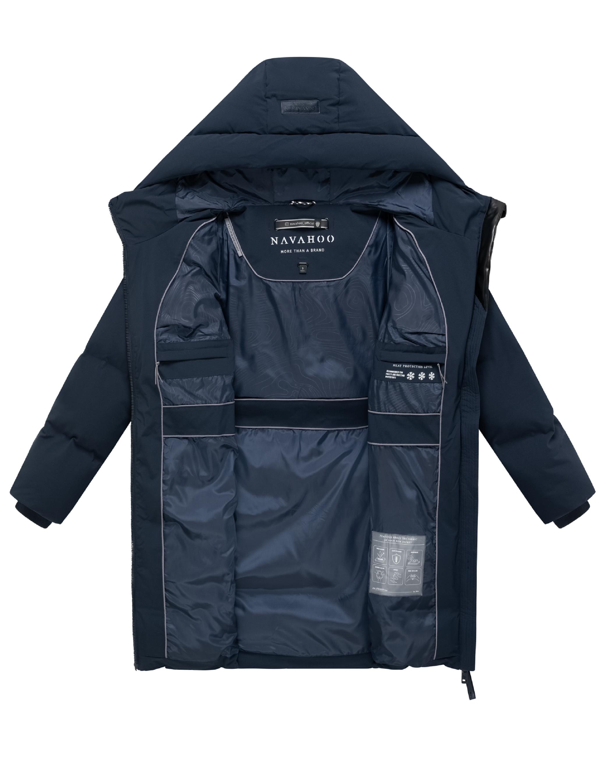 Steppmantel mit Taillengürtel "Wolkenwichtel 14" Navy
