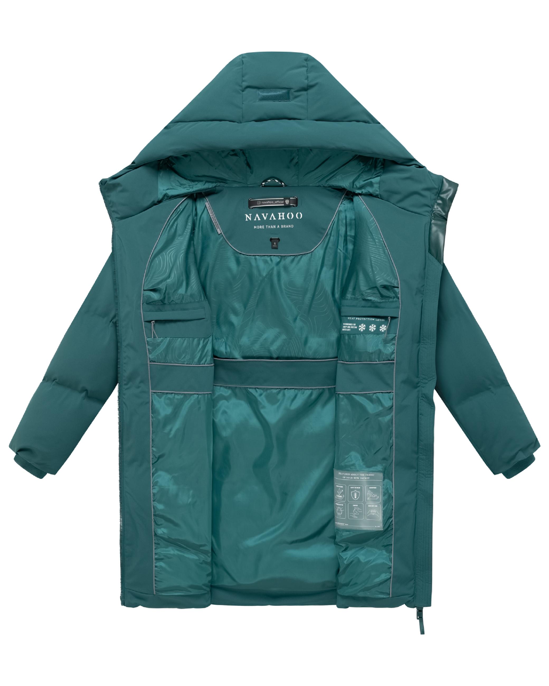 Steppmantel mit Taillengürtel "Wolkenwichtel 14" Ocean Green