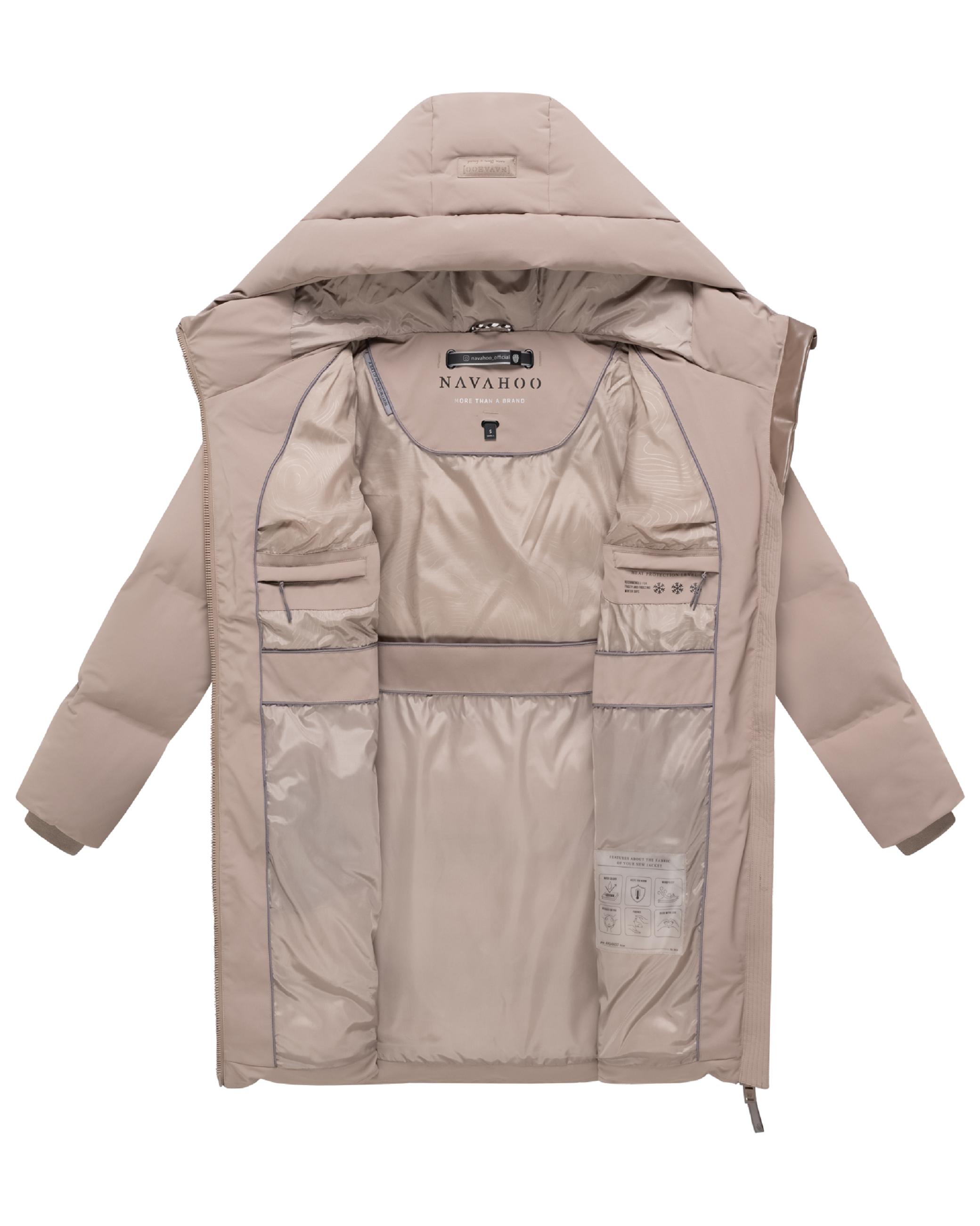 Steppmantel mit Taillengürtel "Wolkenwichtel 14" Taupe Grey