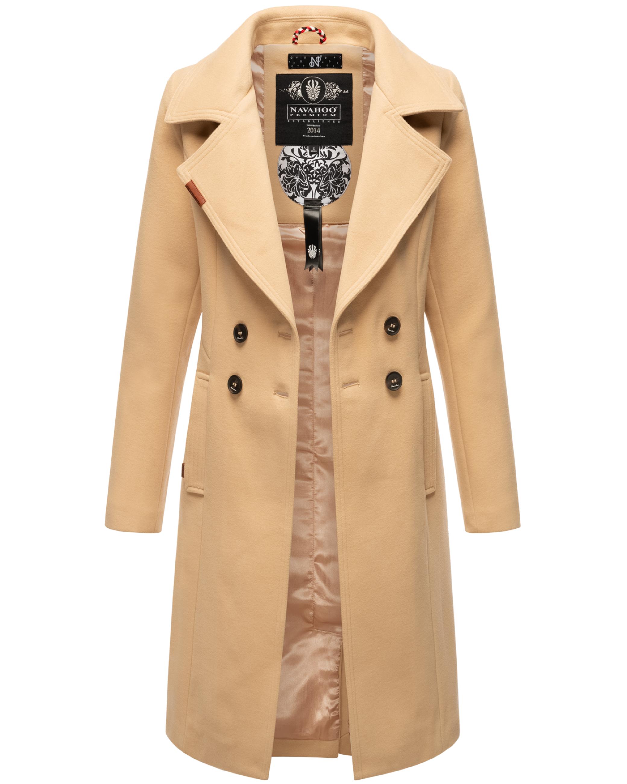 Eleganter Mantel in Wollmantel-Optik "Wooly" Beige