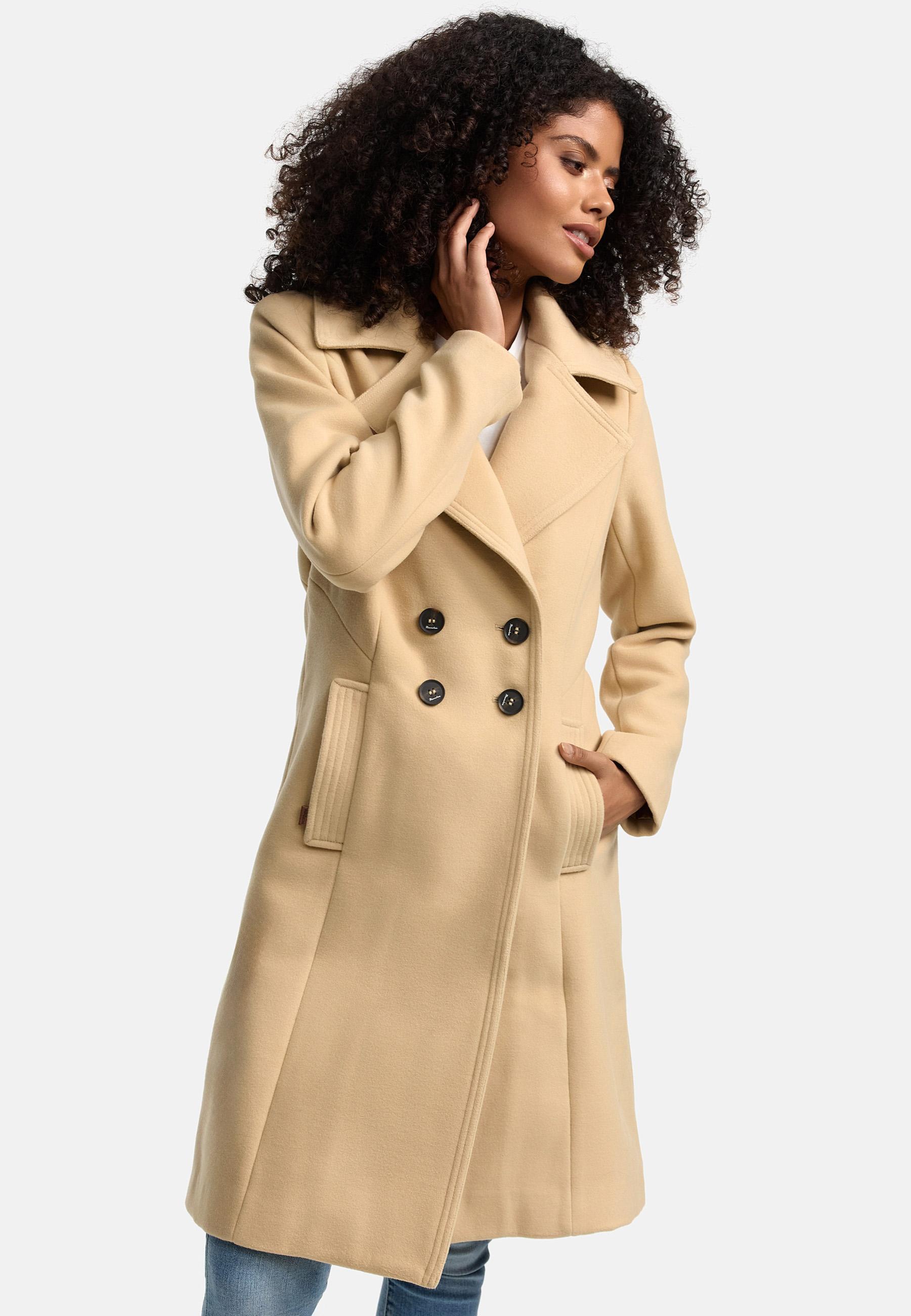 Eleganter Mantel in Wollmantel-Optik "Wooly" Beige