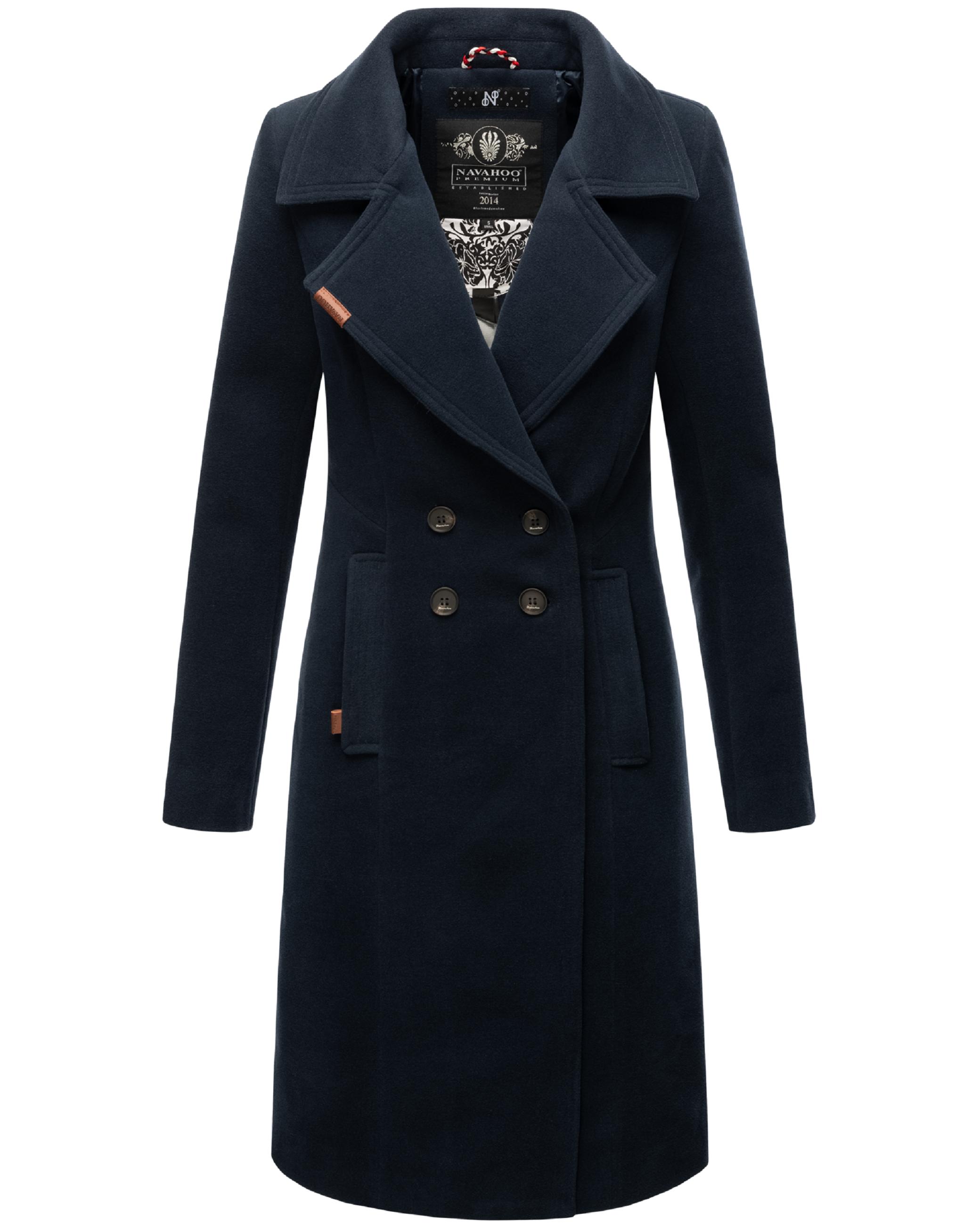 Eleganter Wollmantel "Wooly" Navy