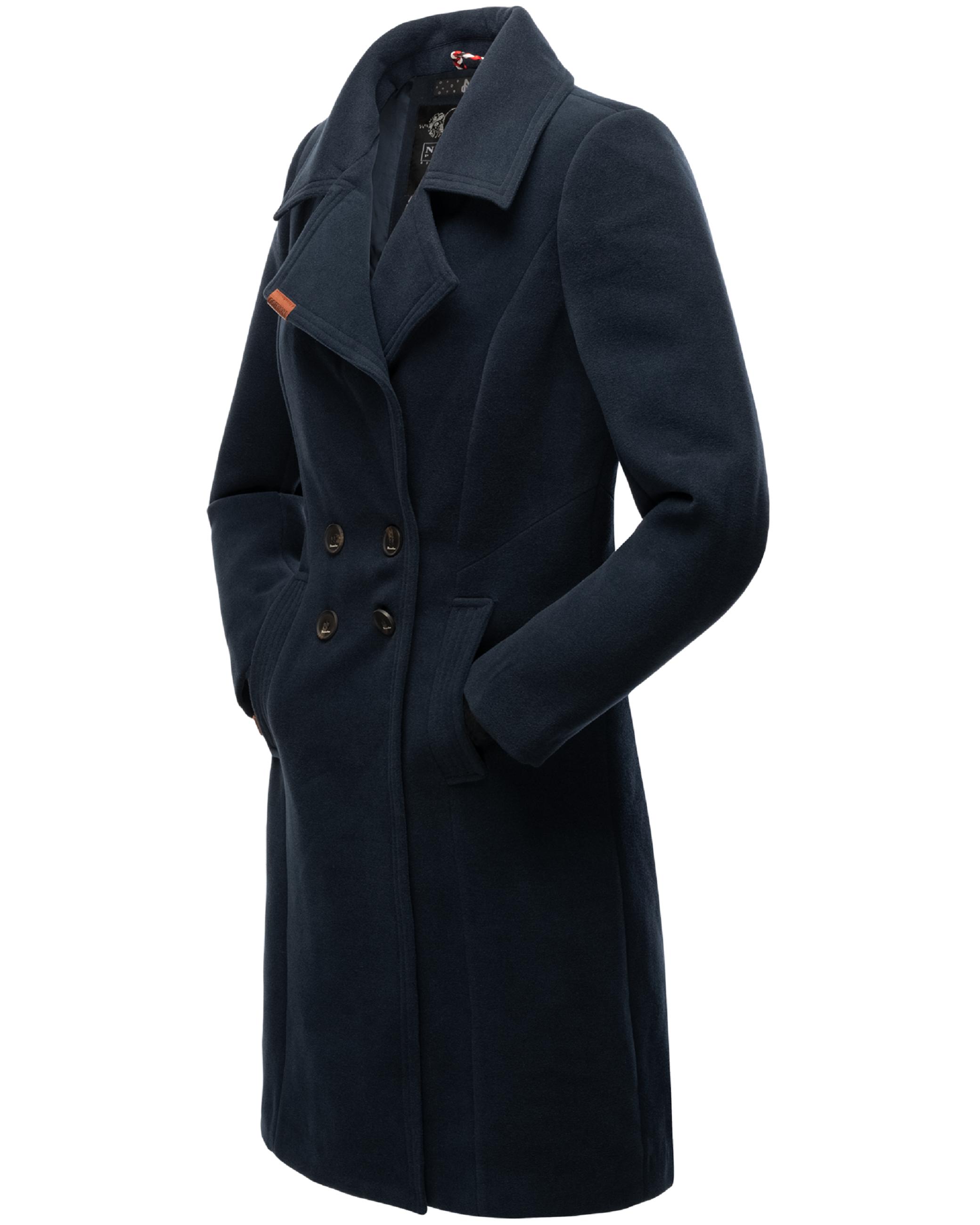 Eleganter Wollmantel "Wooly" Navy