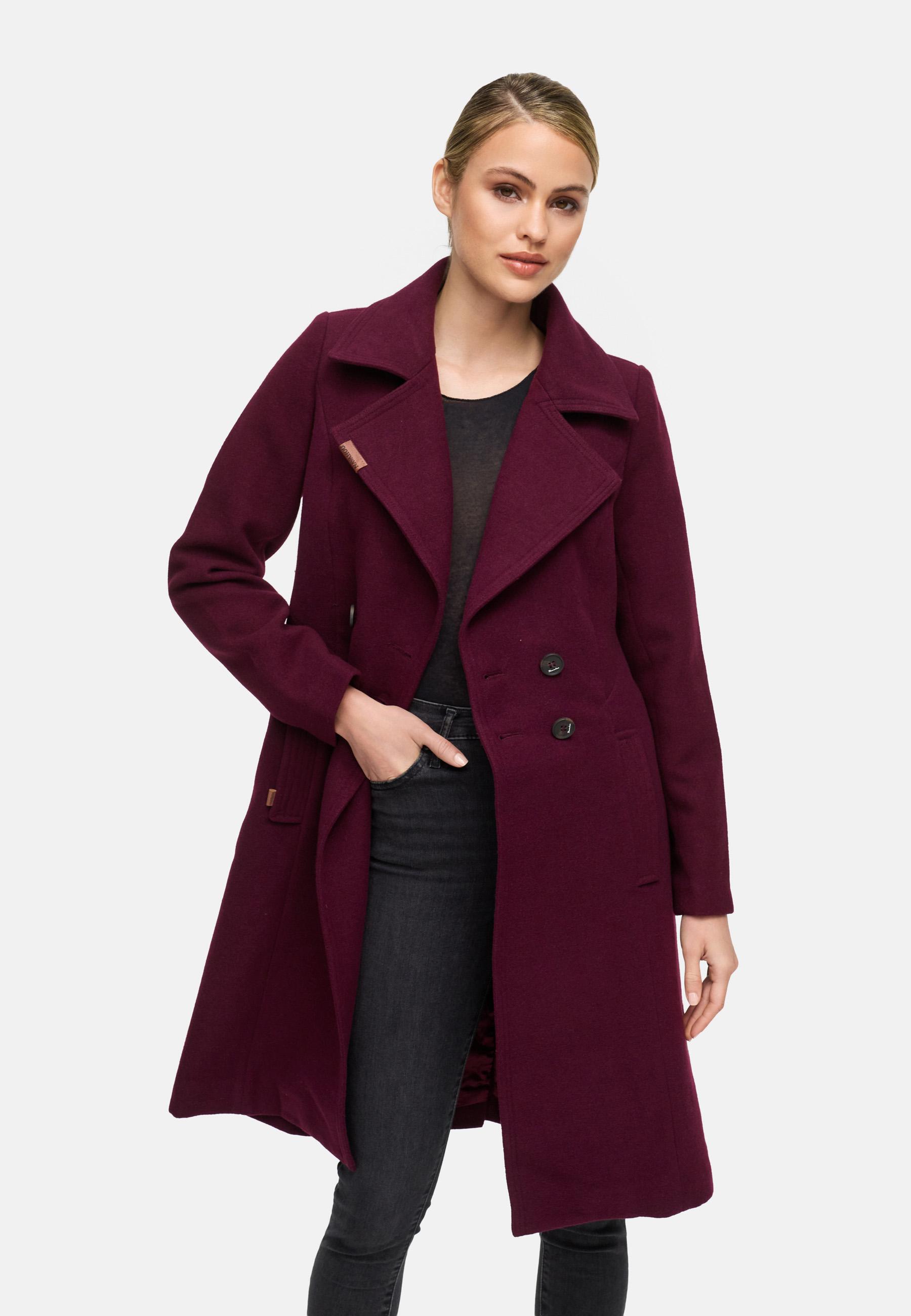 Eleganter Wollmantel "Wooly" Wine