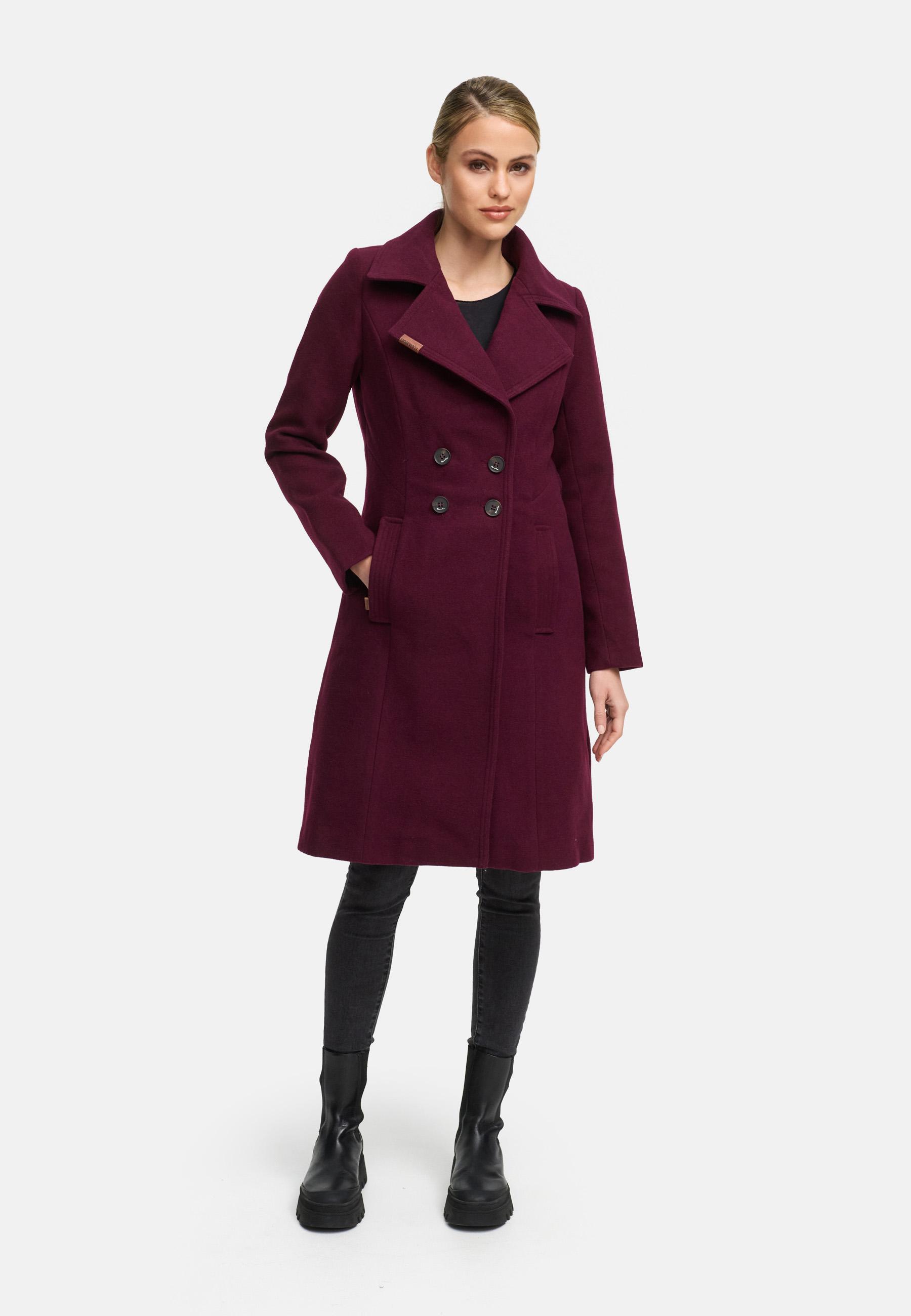 Eleganter Wollmantel "Wooly" Wine