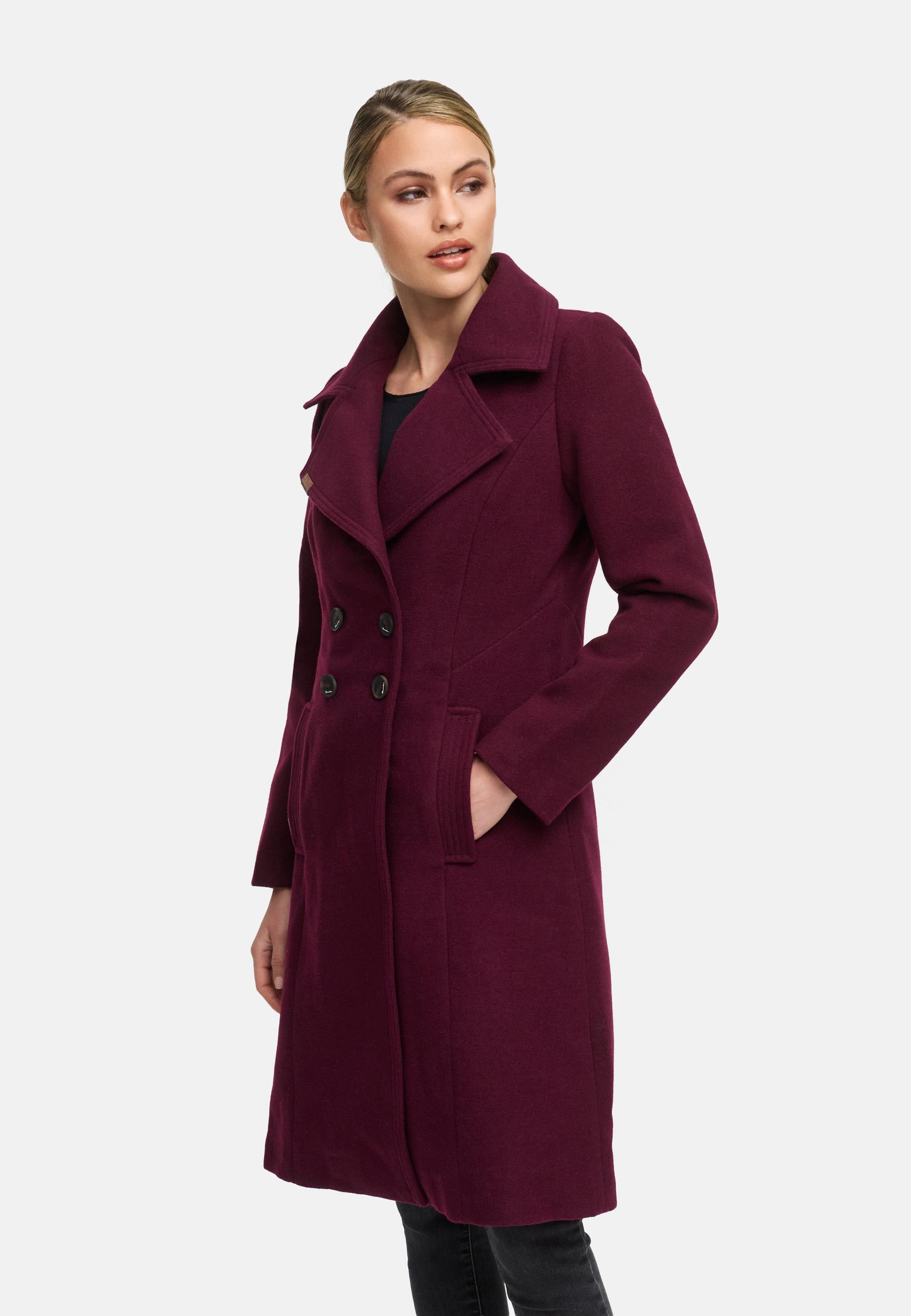 Eleganter Wollmantel "Wooly" Wine
