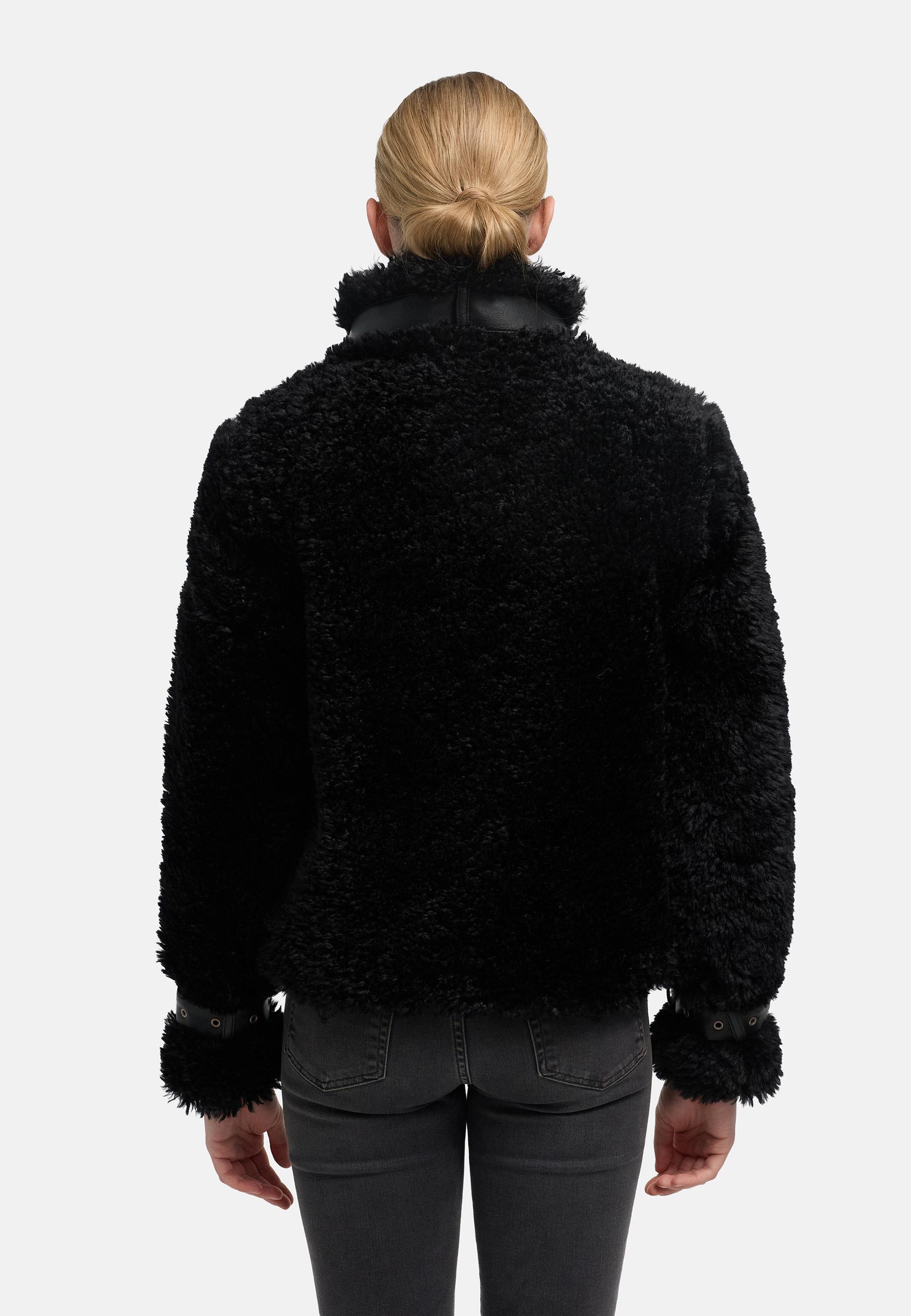 Teddy Jacke mit Futter "Wuschelwonne 14" Black