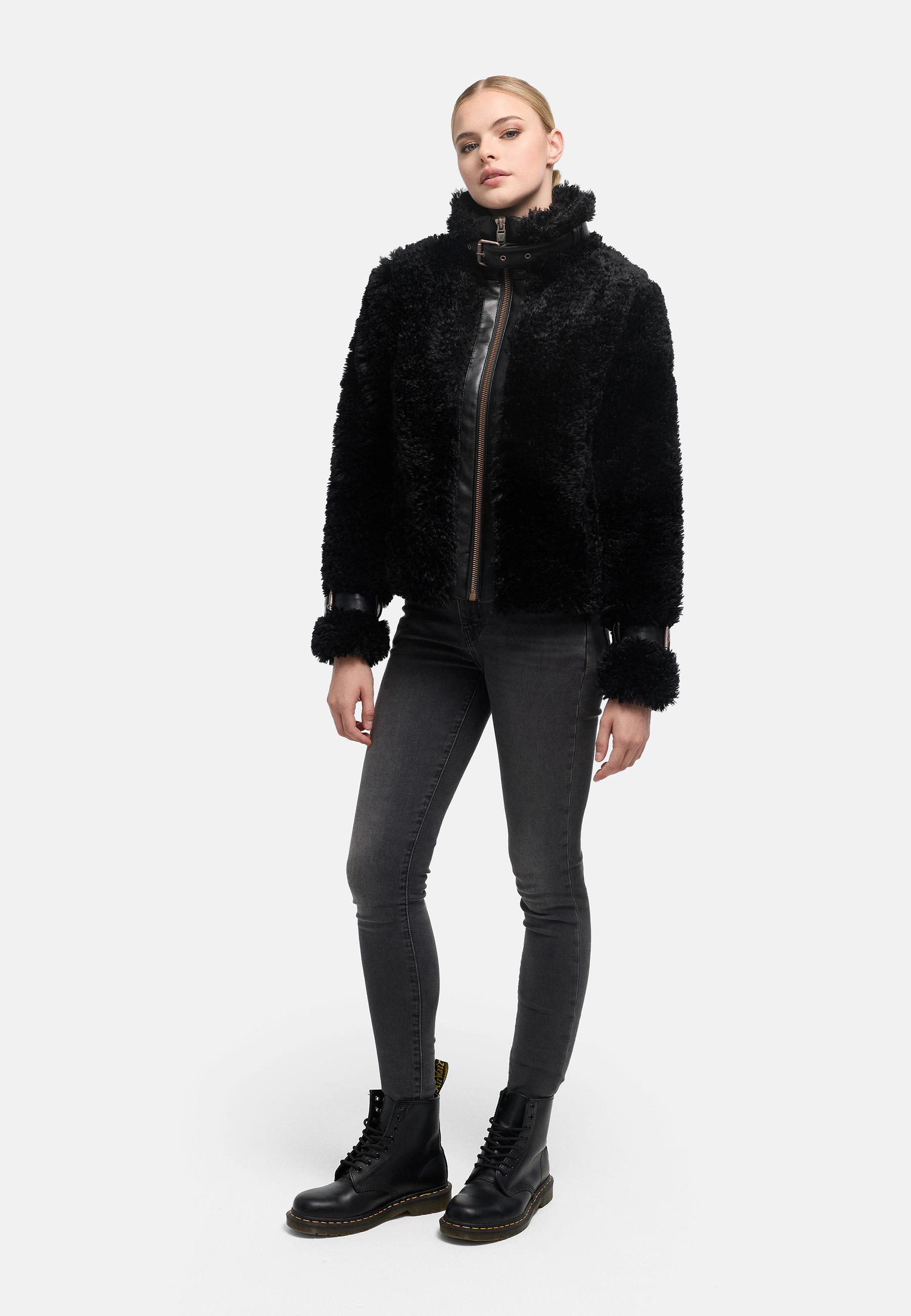 Teddy Jacke mit Futter "Wuschelwonne 14" Black