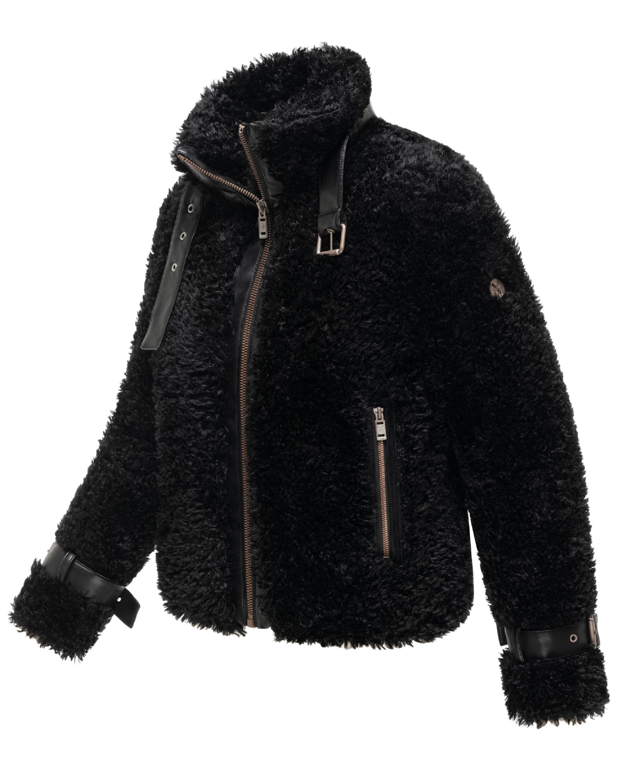 Teddy Jacke mit Futter "Wuschelwonne 14" Black