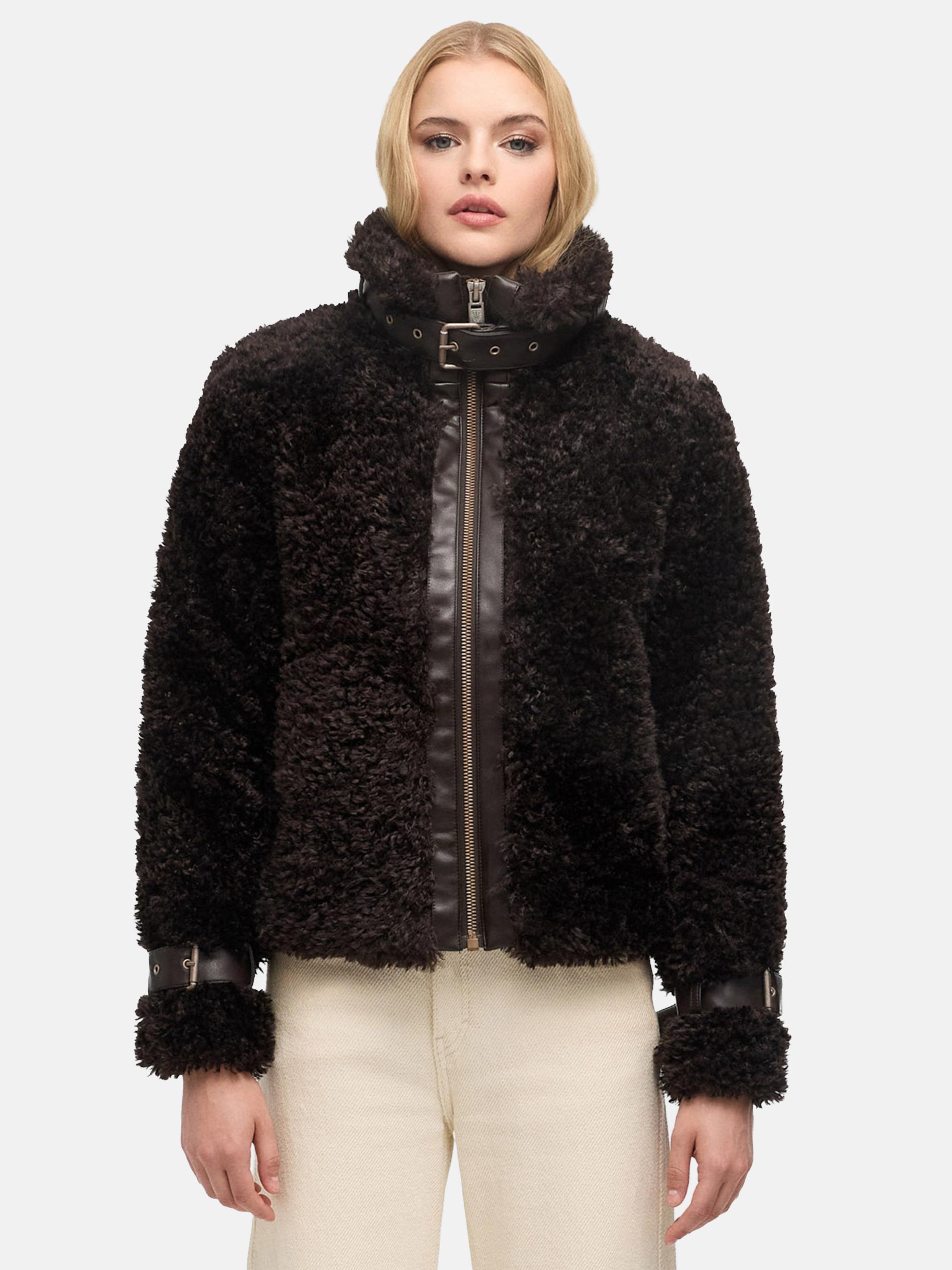 Teddy Jacke mit Futter "Wuschelwonne 14" Choco