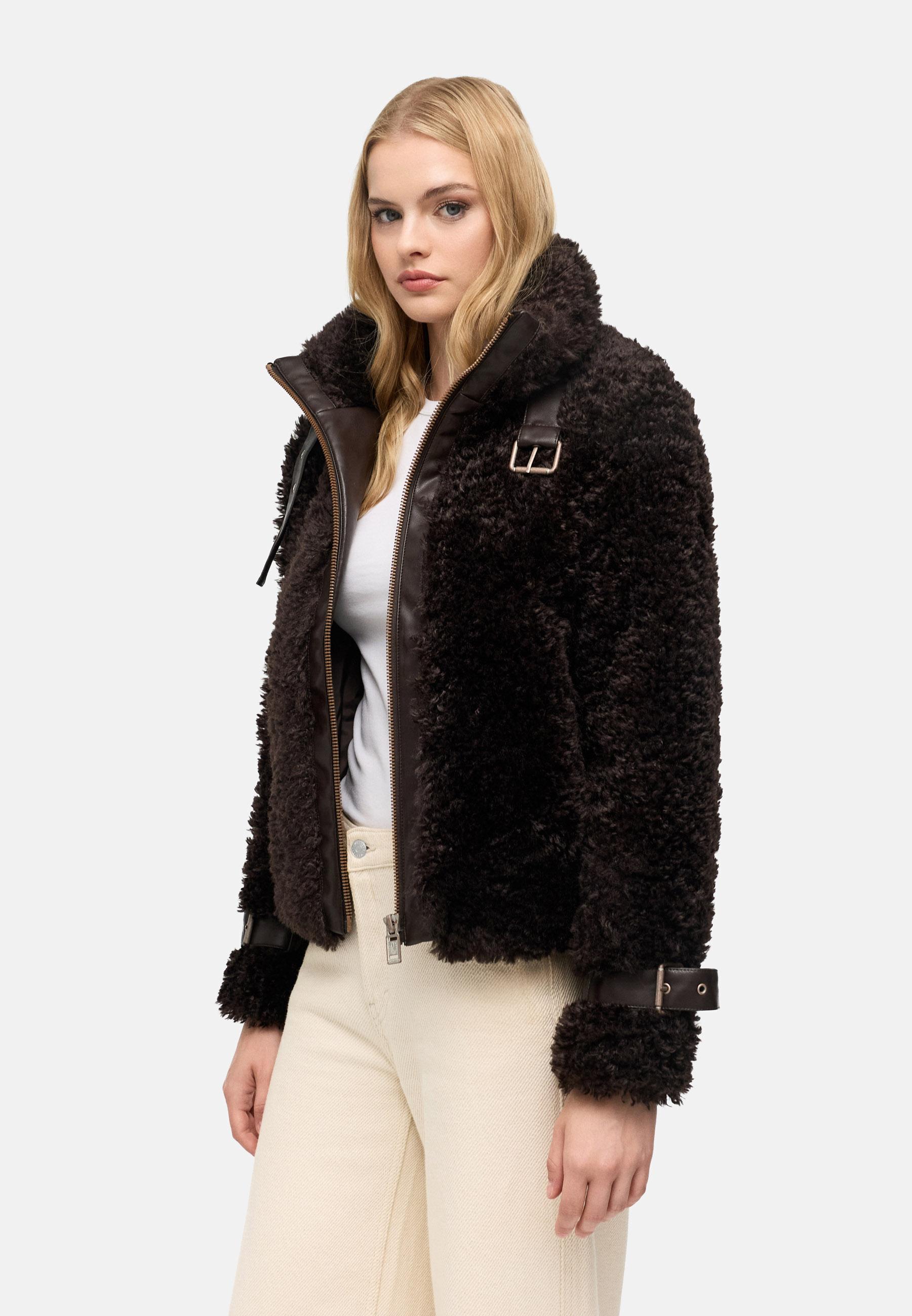 Teddy Jacke mit Futter "Wuschelwonne 14" Choco