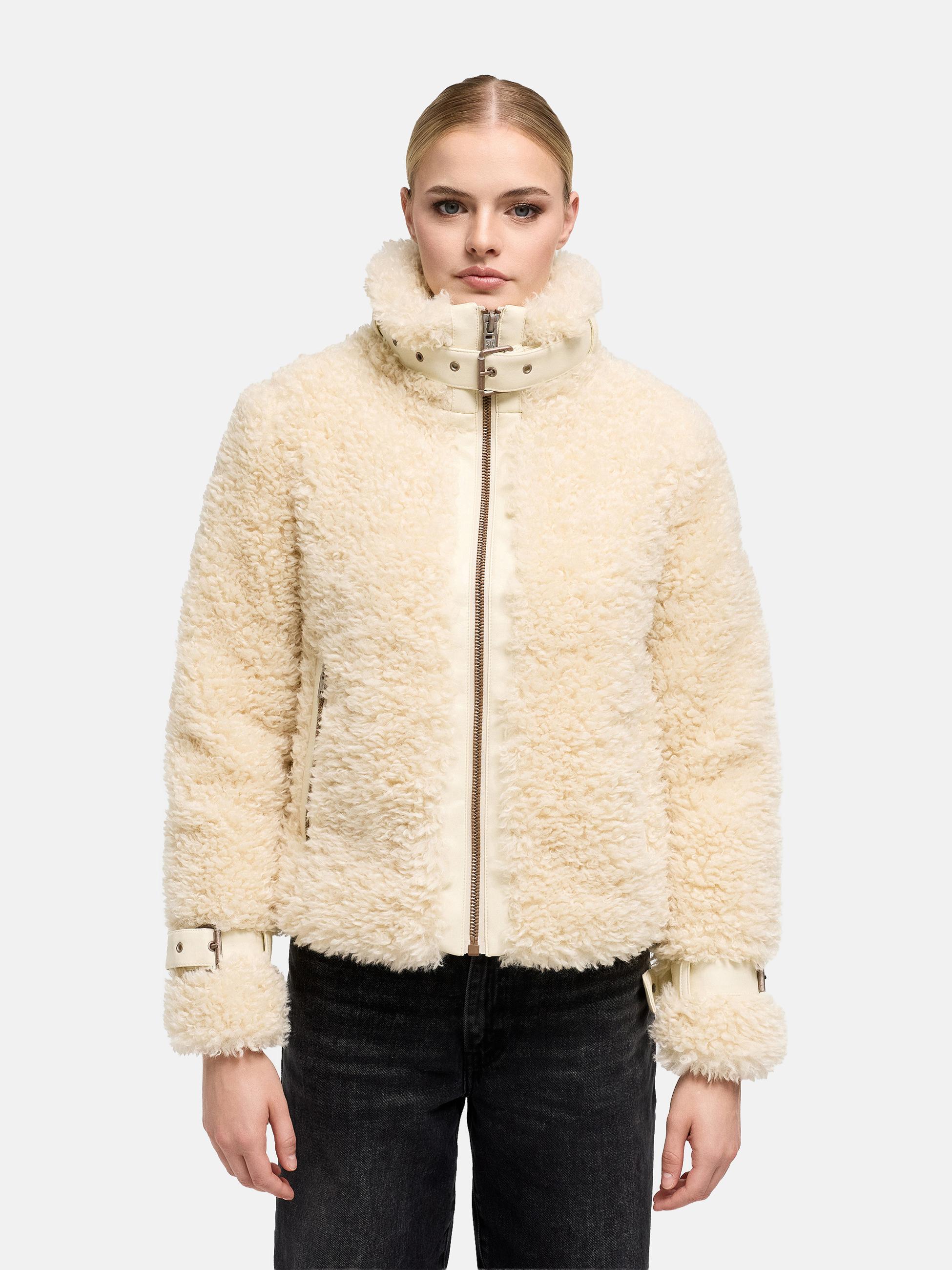 Teddy Jacke mit Futter "Wuschelwonne 14" Cream