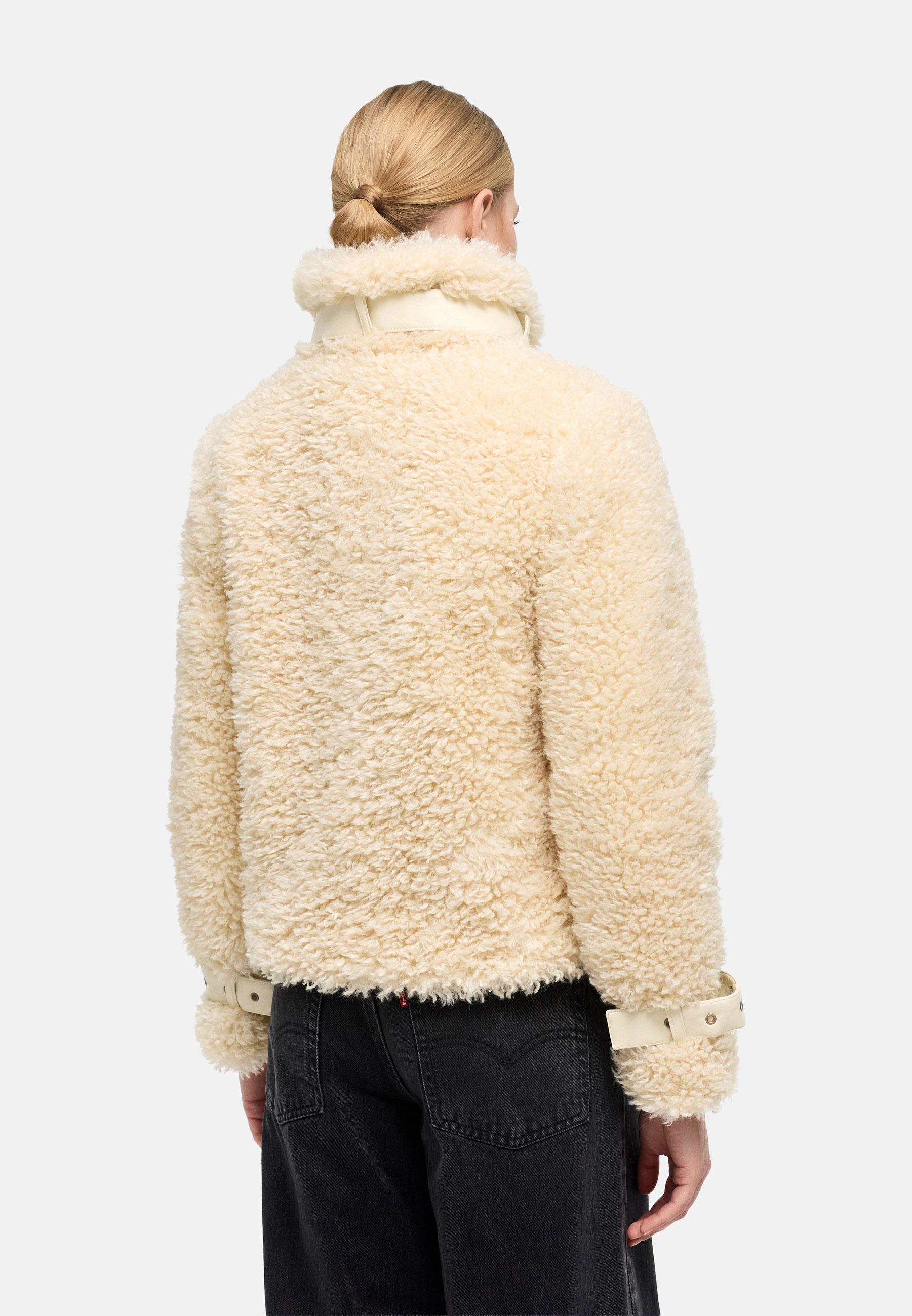 Teddy Jacke mit Futter "Wuschelwonne 14" Cream