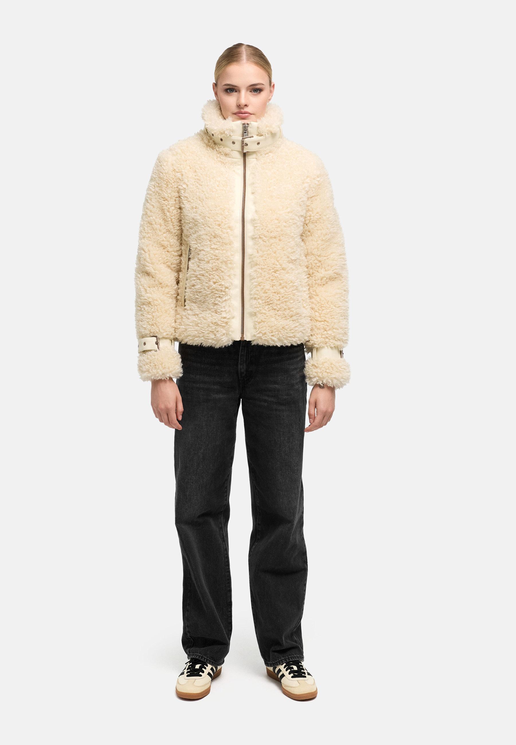 Teddy Jacke mit Futter "Wuschelwonne 14" Cream