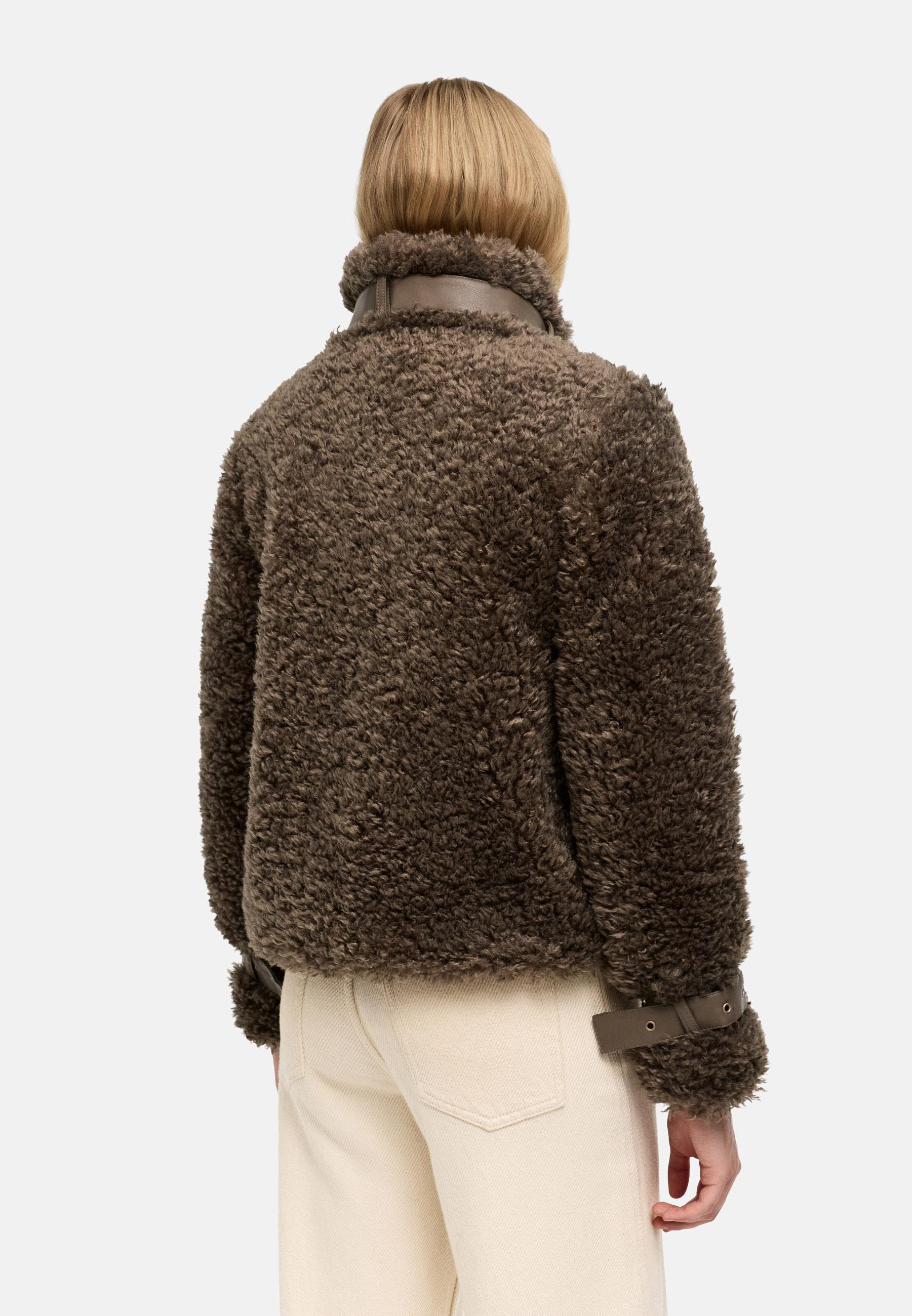 Teddy Jacke mit Futter "Wuschelwonne 14" Stone Brown
