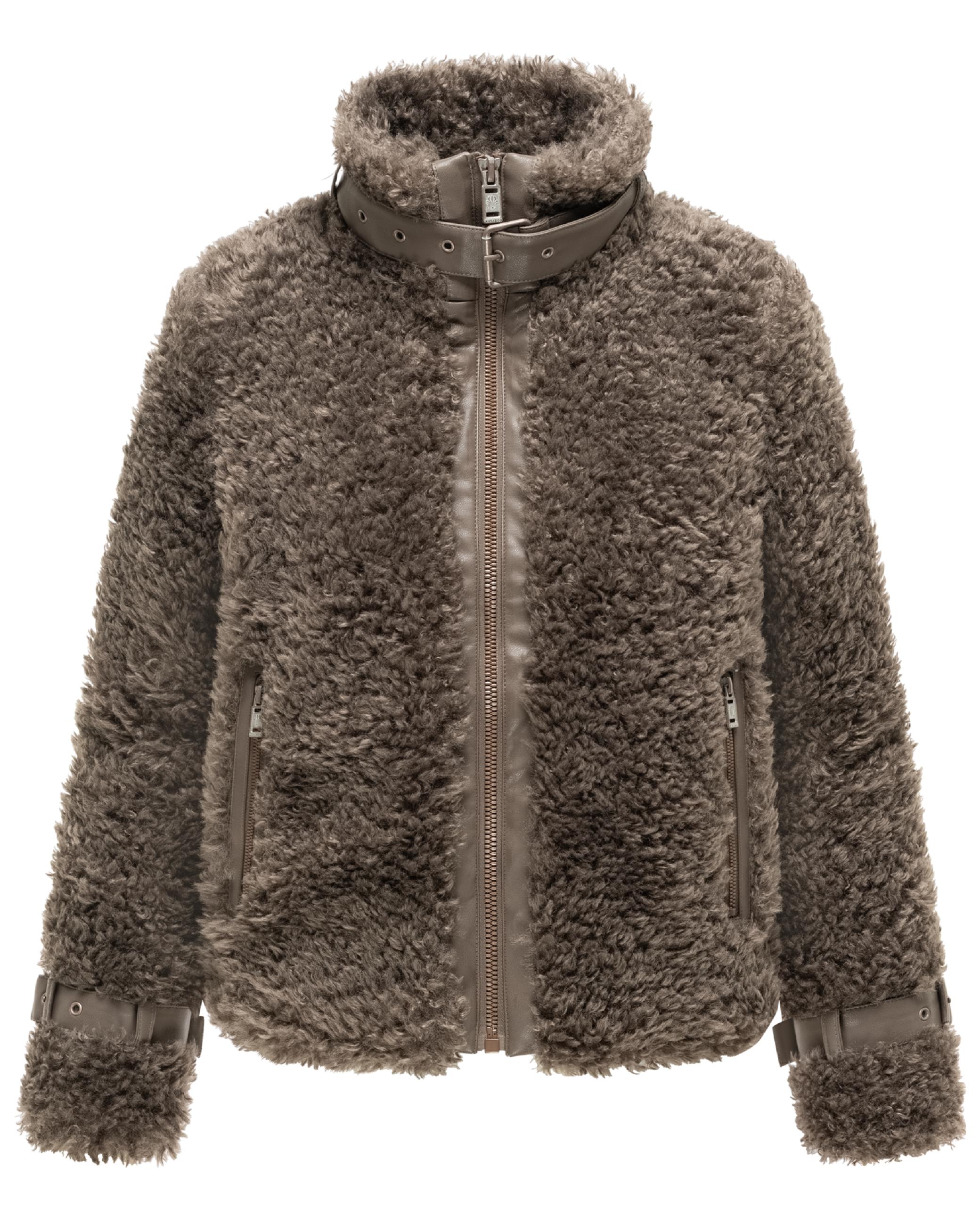 Teddy Jacke mit Futter "Wuschelwonne 14" Stone Brown