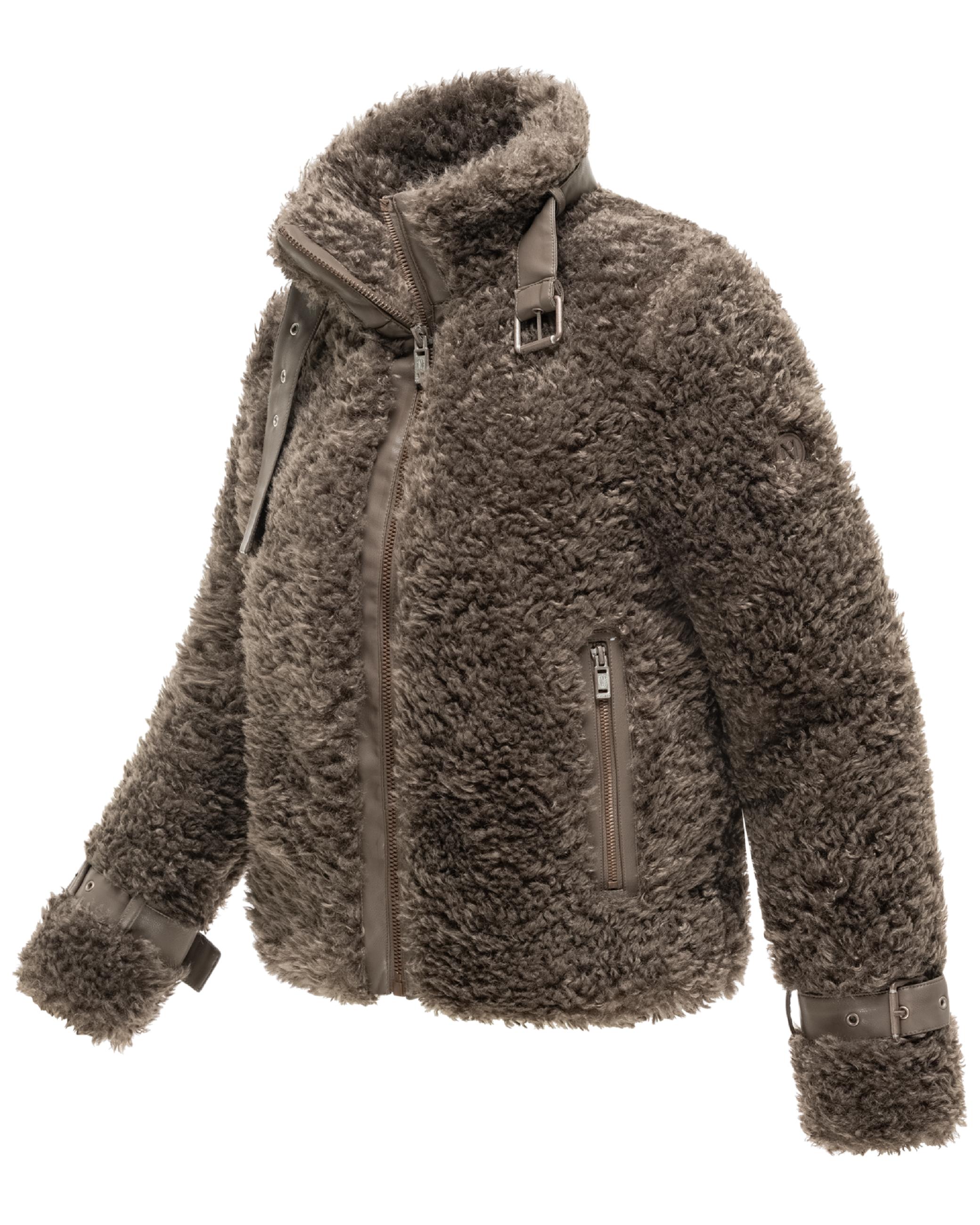 Teddy Jacke mit Futter "Wuschelwonne 14" Stone Brown