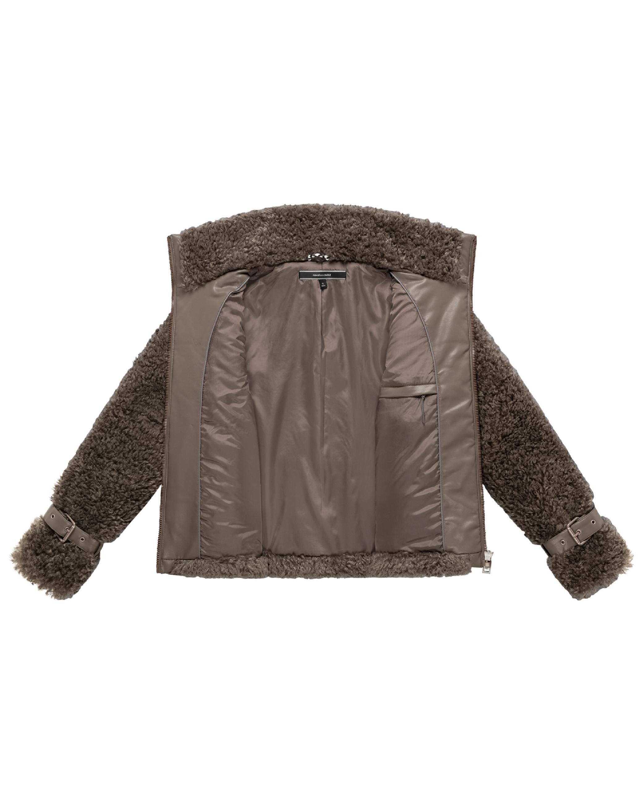 Teddy Jacke mit Futter "Wuschelwonne 14" Stone Brown