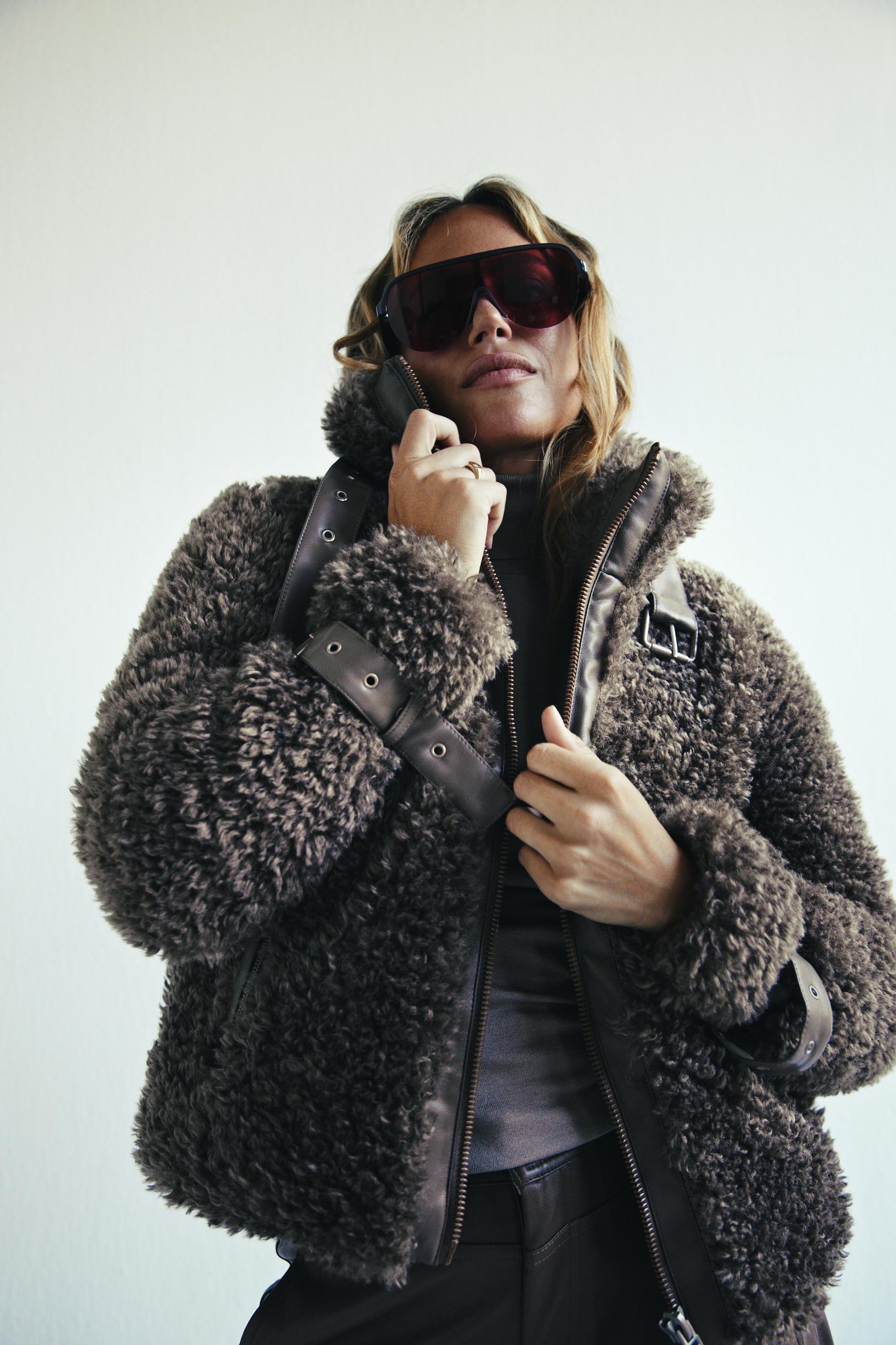 Teddy Jacke mit Futter "Wuschelwonne 14" Stone Brown