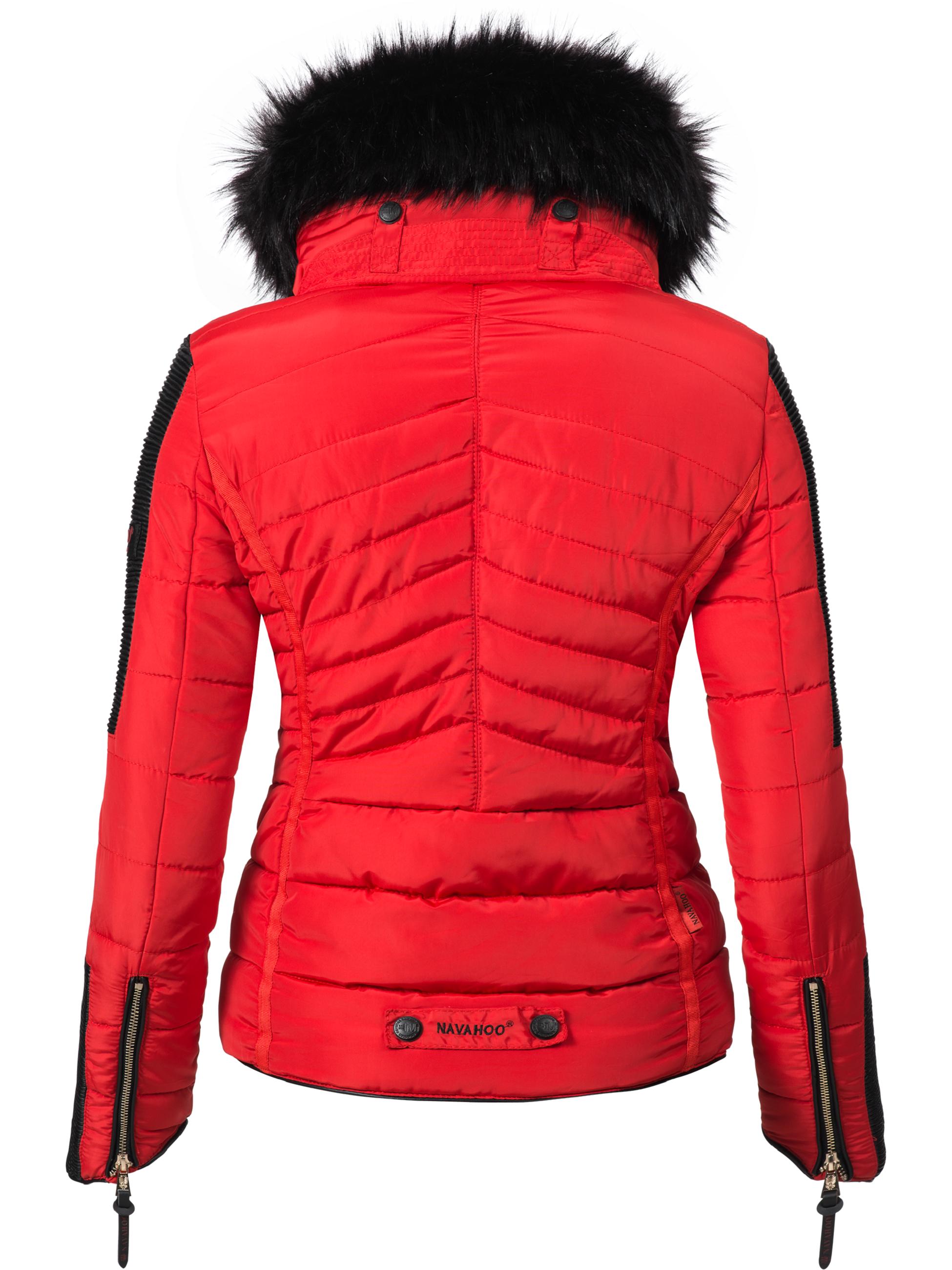 Kurze Winter Steppjacke mit Kapuze "Yuki2" Red