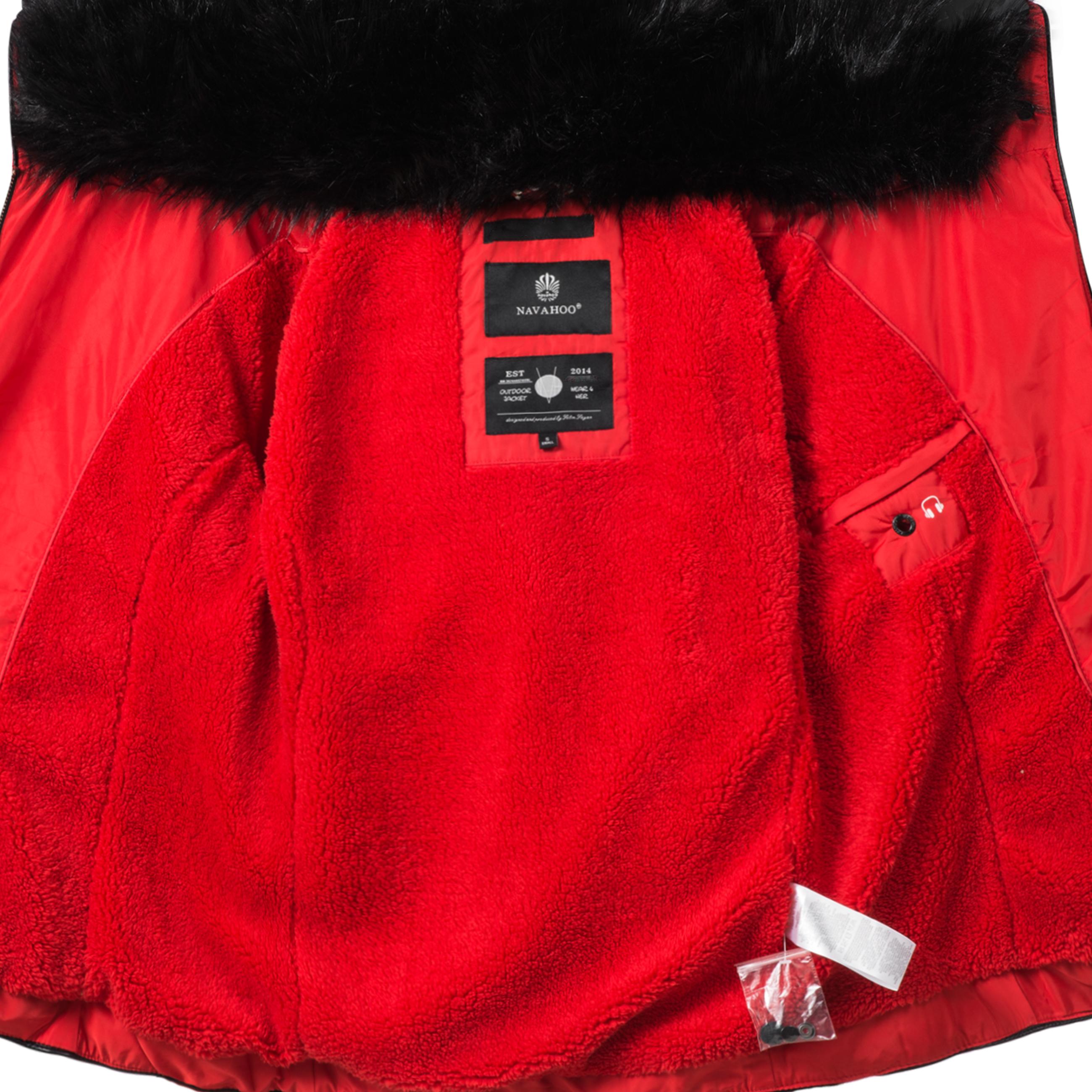 Kurze Winter Steppjacke mit Kapuze "Yuki2" Red