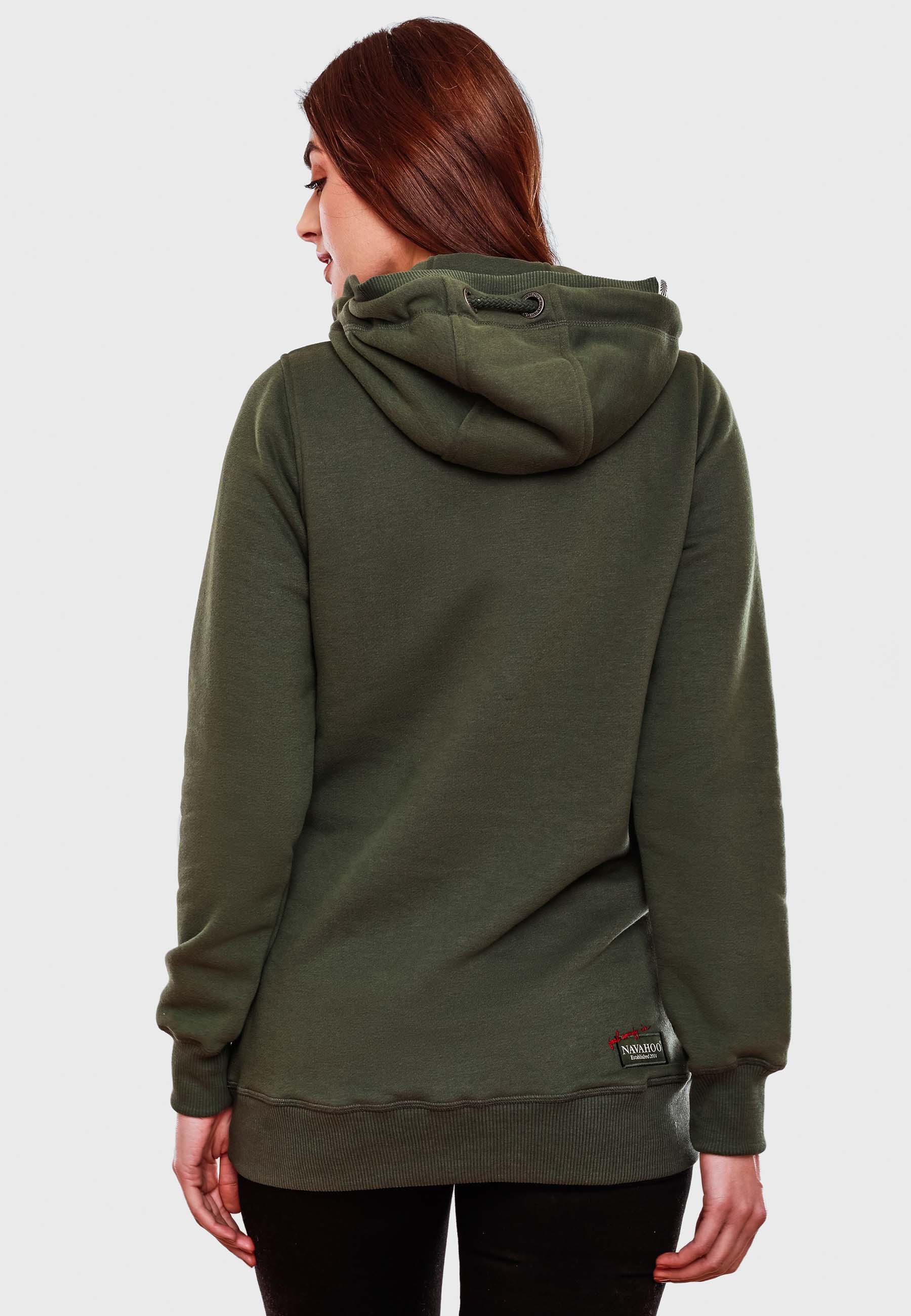 Langer Hoodie "Zauberelfe" Dark Olive