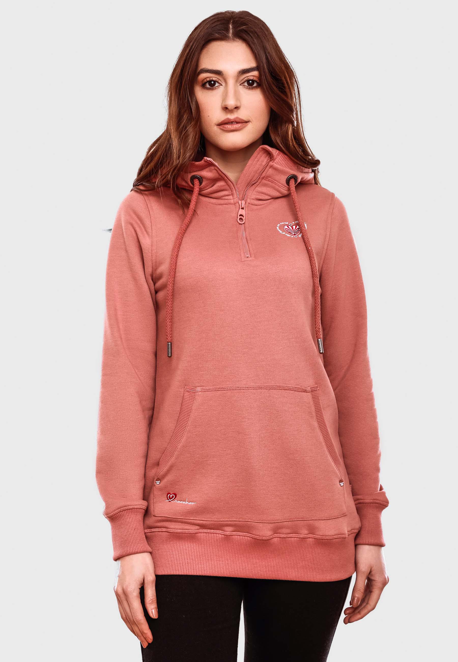 Langer Hoodie "Zauberelfe" Dusty Dark Rose