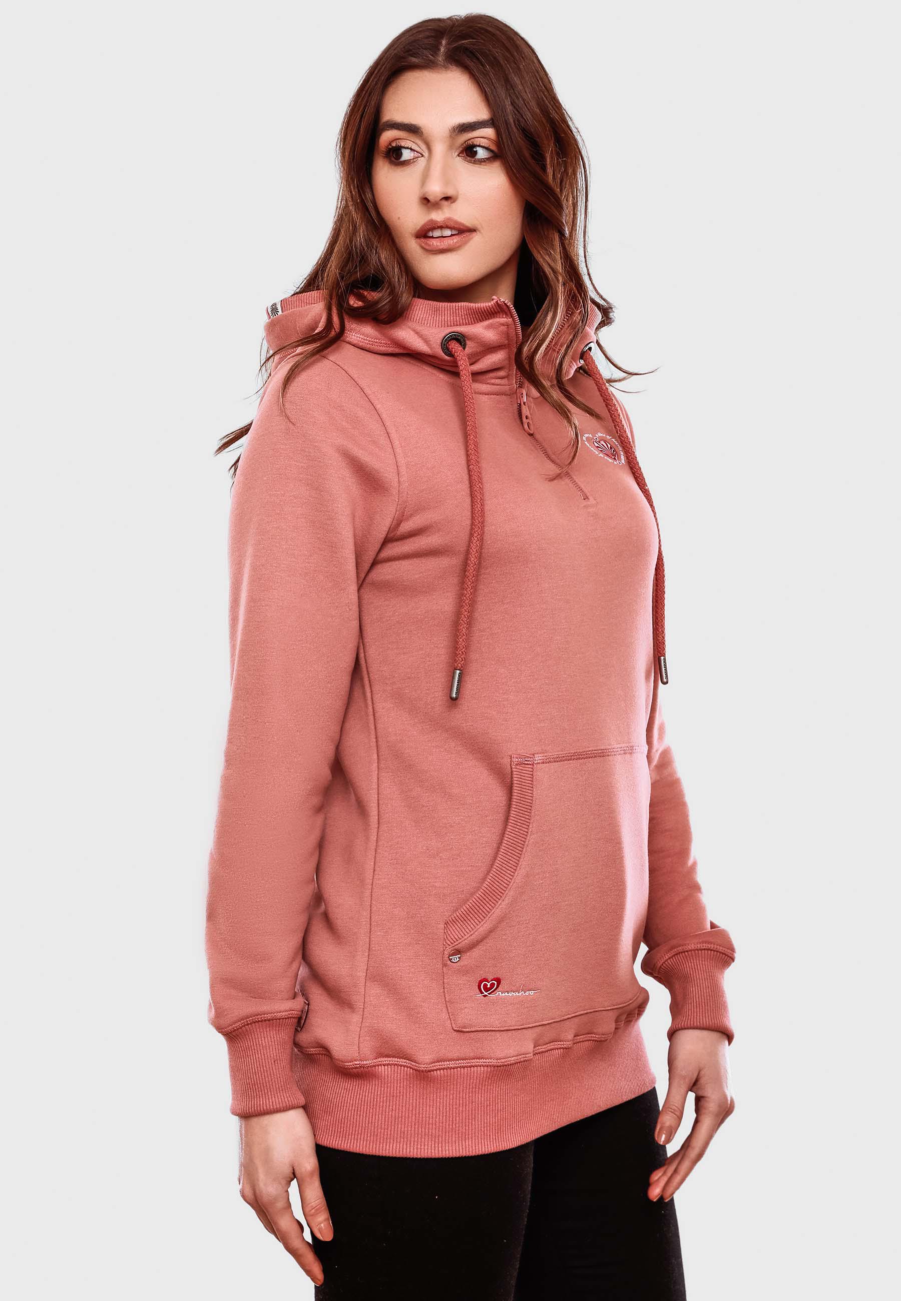 Langer Hoodie "Zauberelfe" Dusty Dark Rose