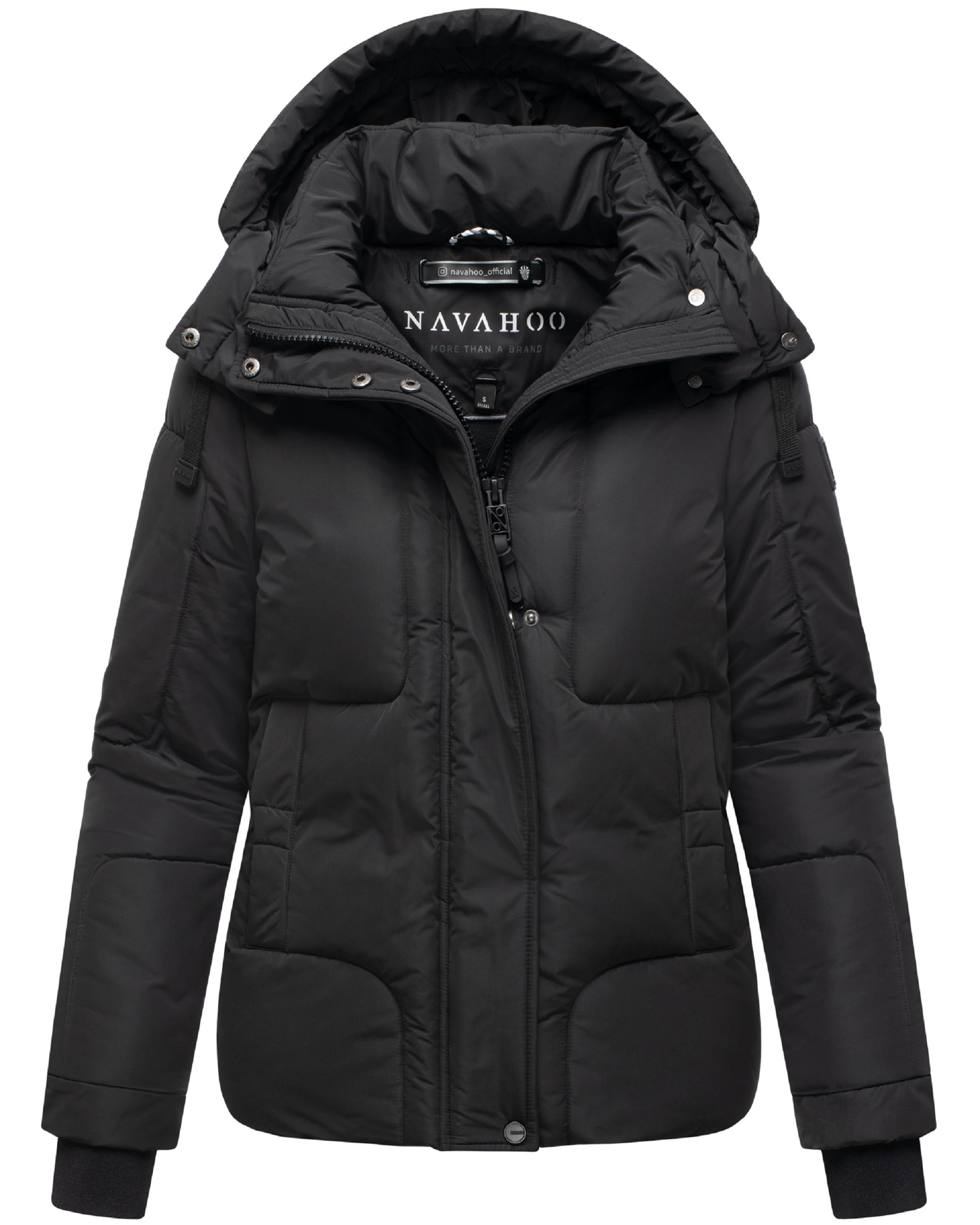 Winter Steppjacke mit abnehmbarer Kapuze "Zauberlicht 14" Black