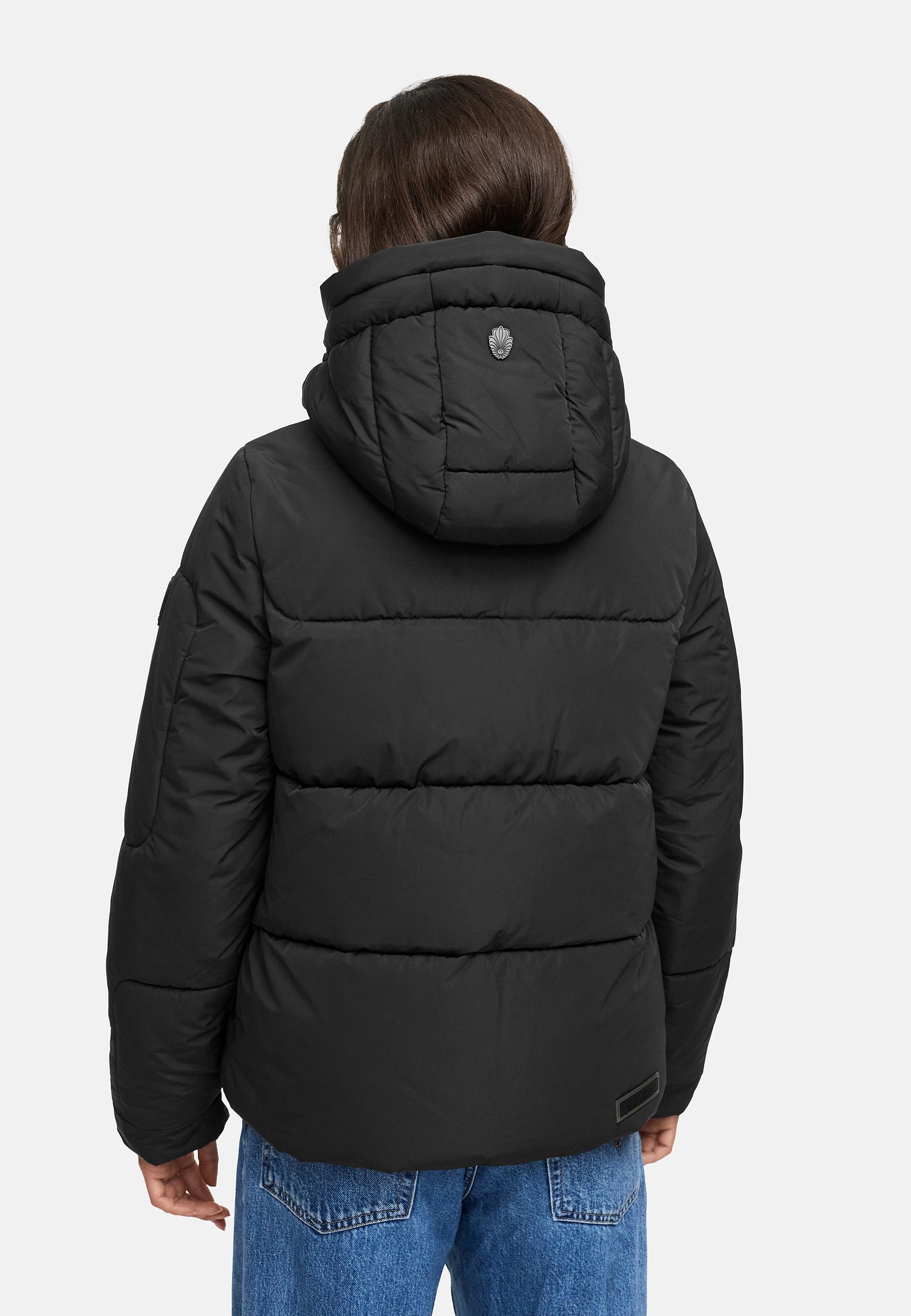Winter Steppjacke mit abnehmbarer Kapuze "Zauberlicht 14" Black