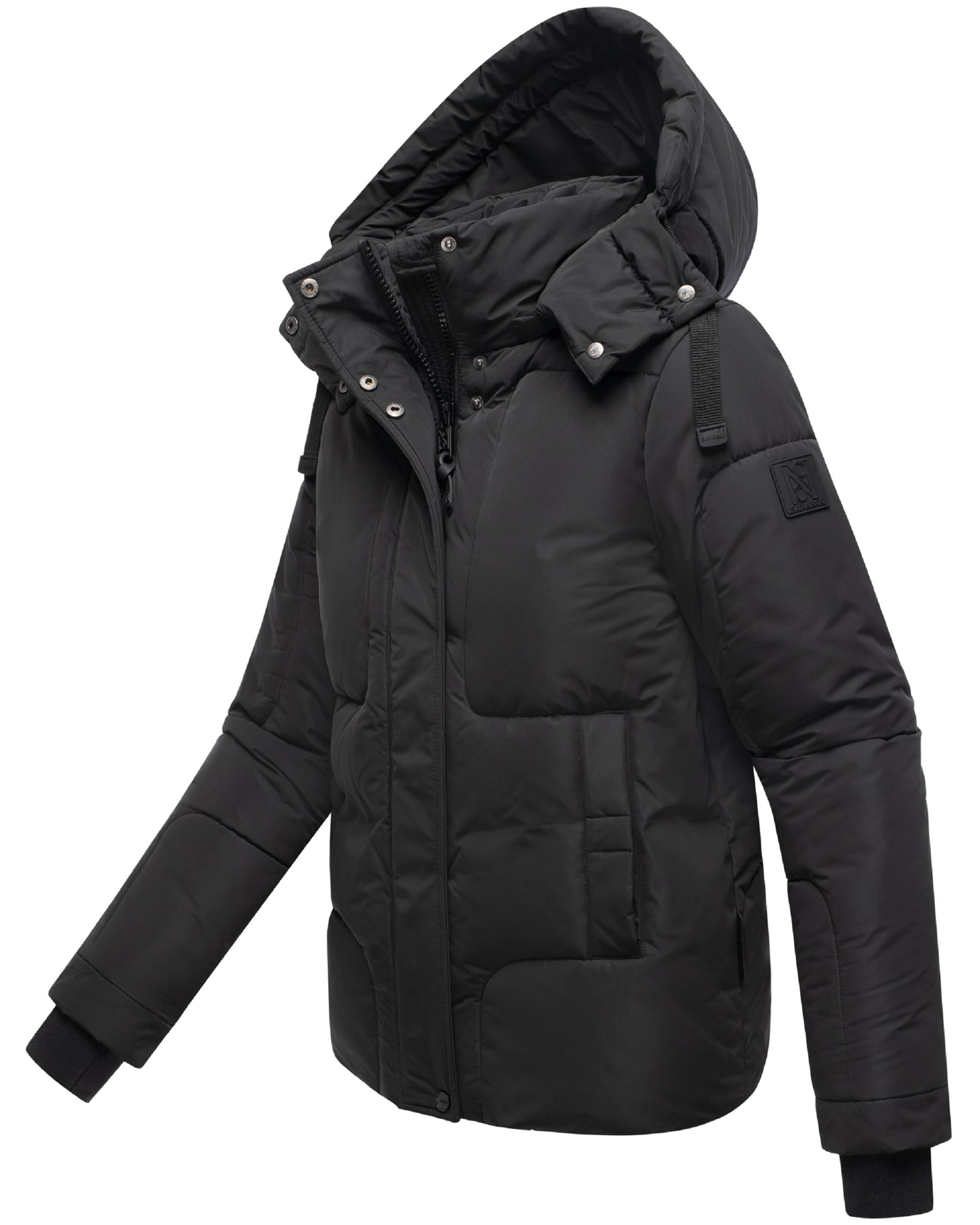 Winter Steppjacke mit abnehmbarer Kapuze "Zauberlicht 14" Black